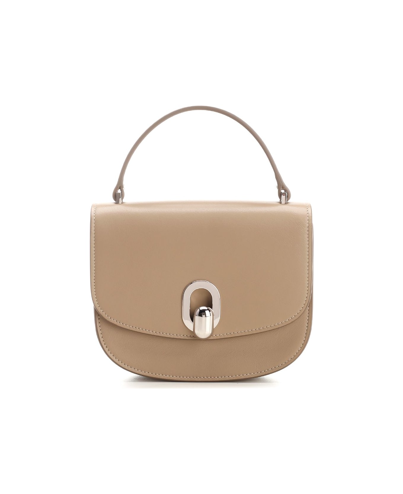 Savette Mini "tondo" Leather Handbag - Beige