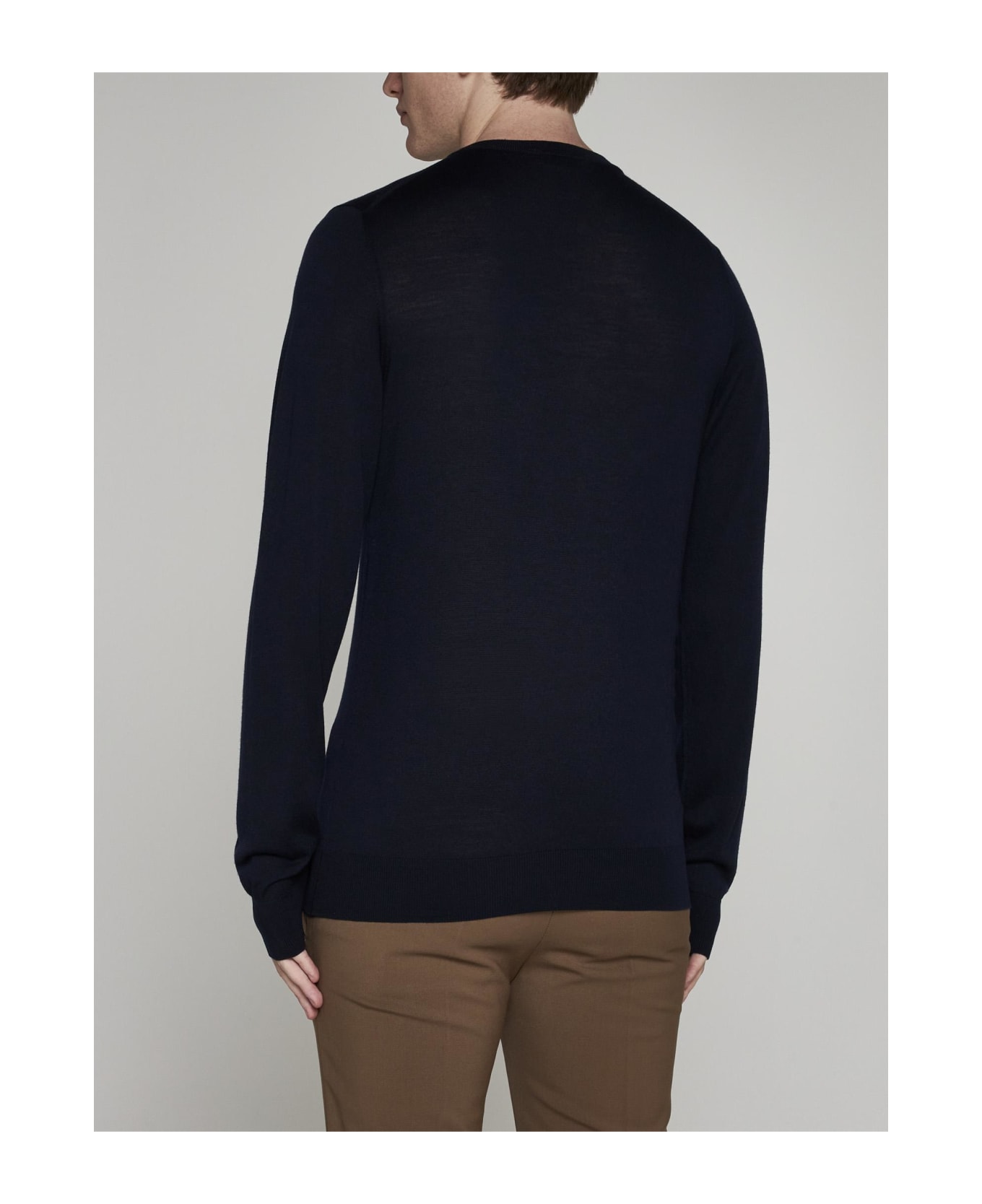Piacenza Cashmere Wool Crewneck Sweater - Blu navy