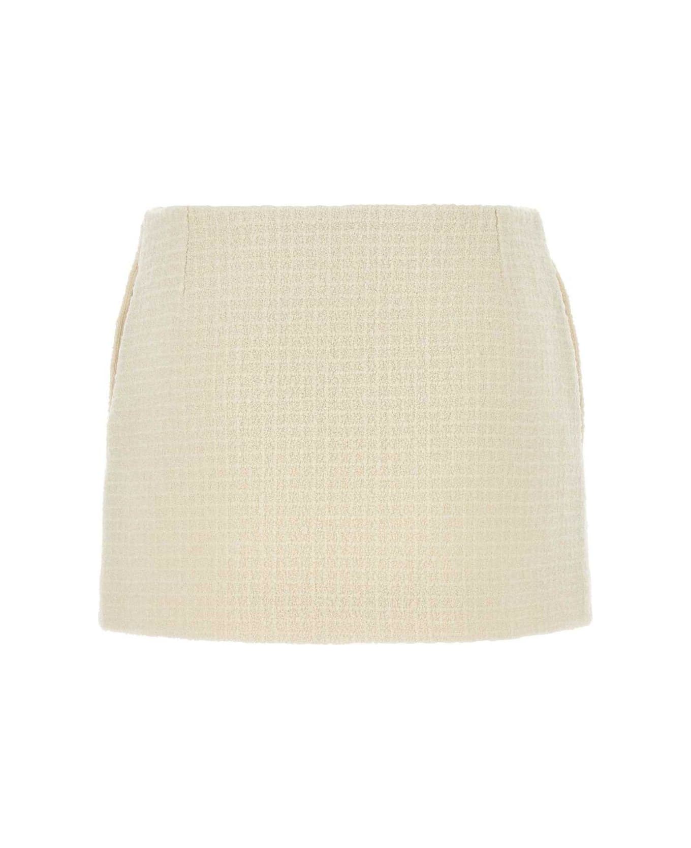 Gucci Damier Bouclé Tweed Mini Skirt - White