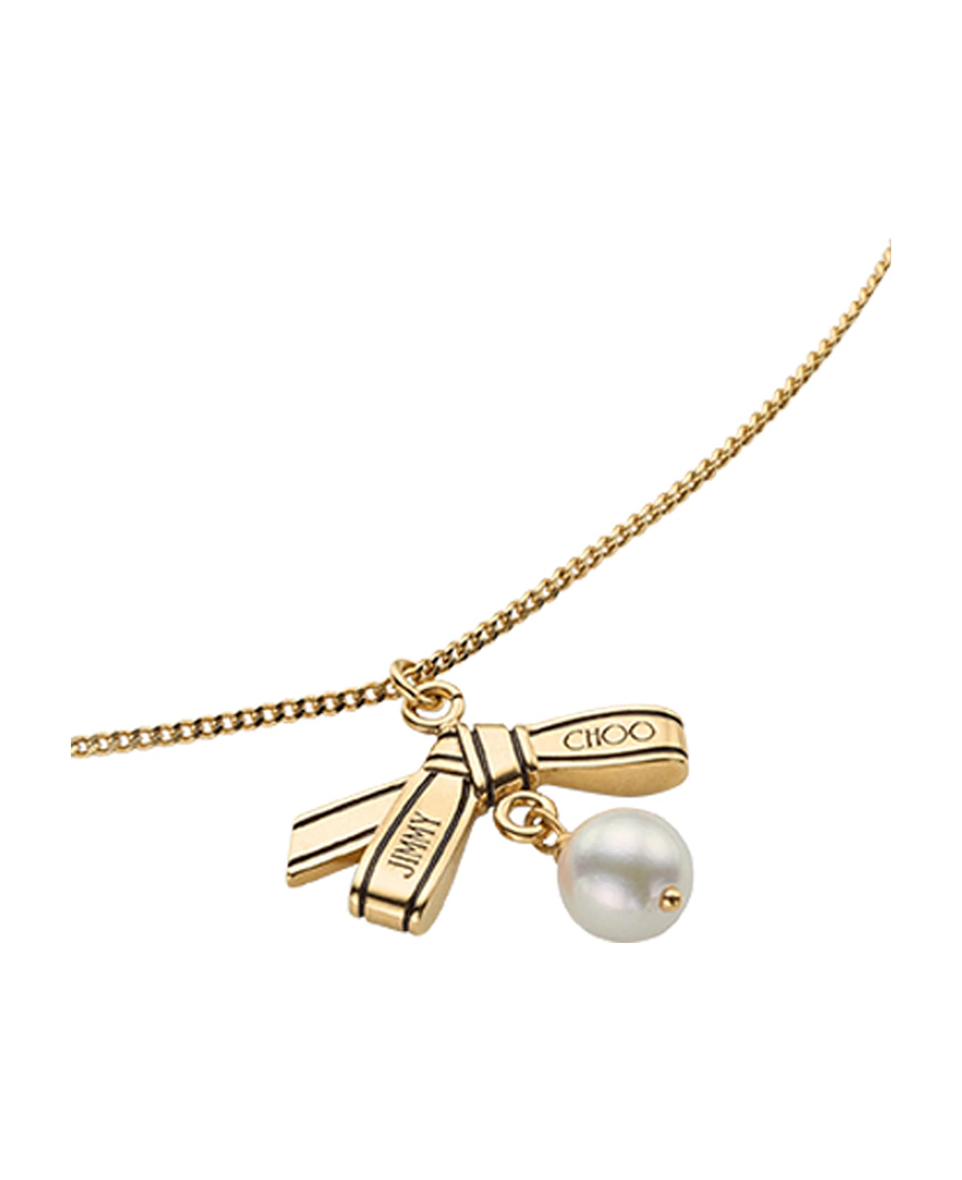 Jimmy Choo Ribbon Pendant Necklace - Golden