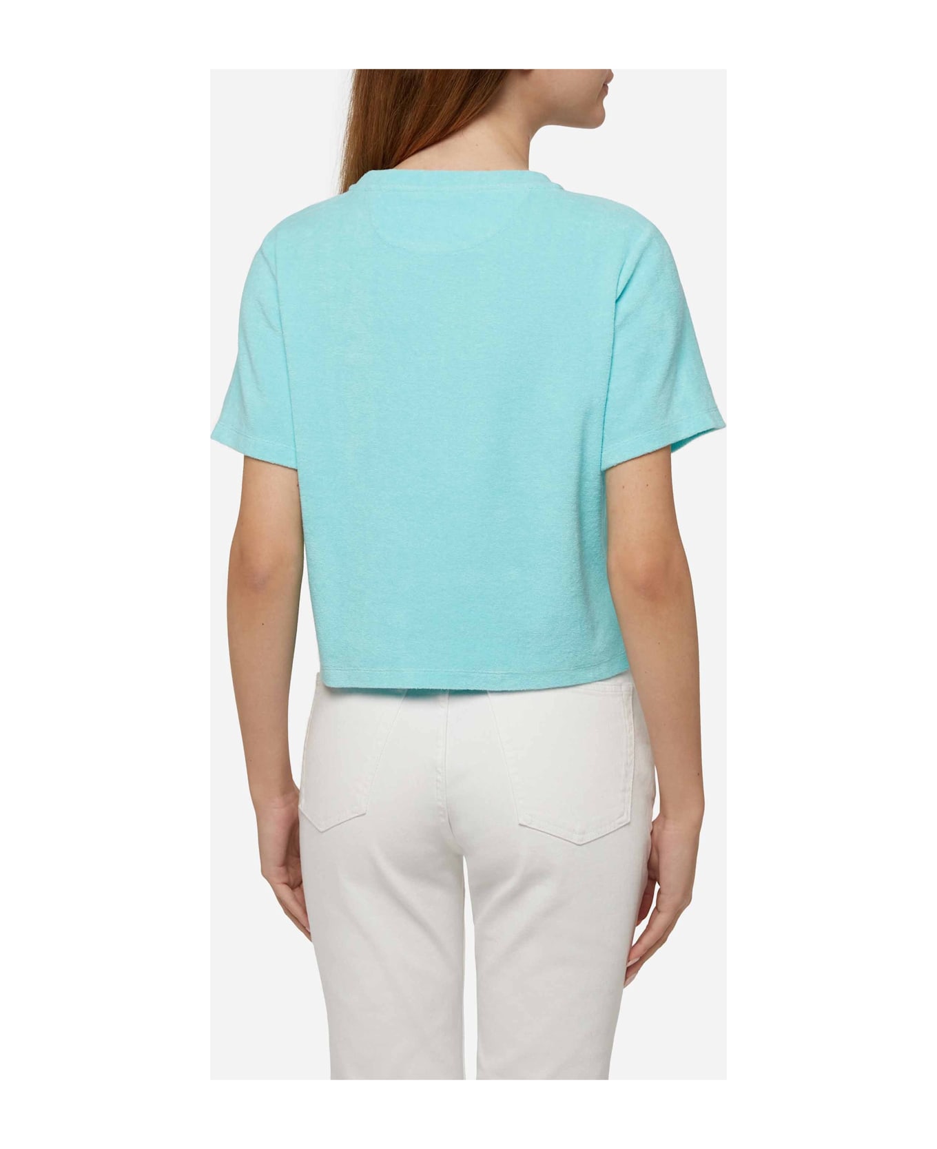 MC2 Saint Barth Water Green Terry Cotton T-shirt Aleja - GREEN