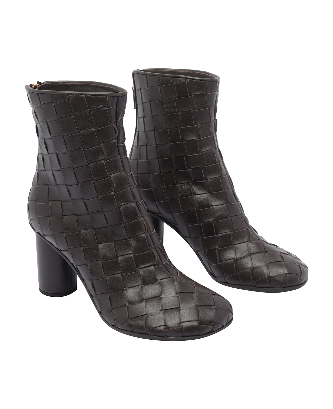Bottega Veneta Intrecciato Booties - Brown