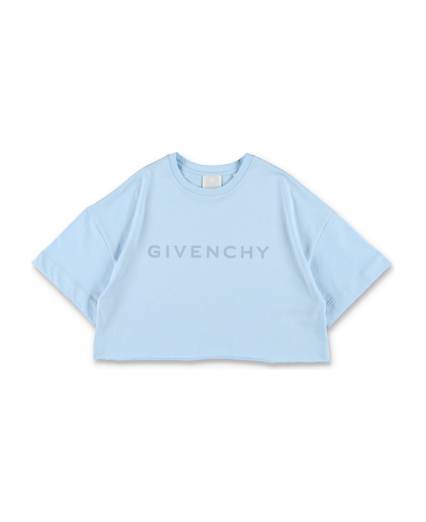 Givenchy Kid - Logo Print Cropped T-shirt - LIGHT BLUE