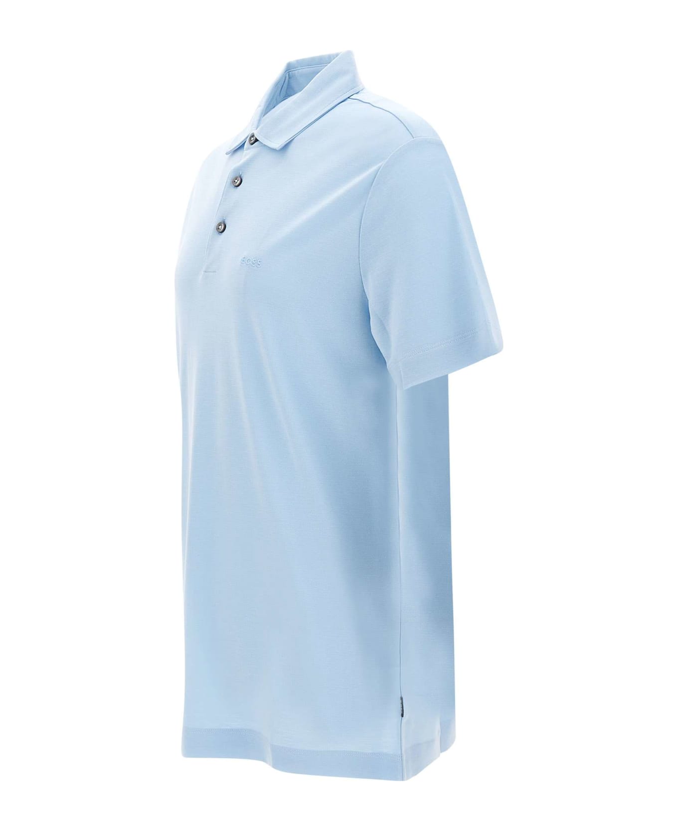 Hugo Boss "press55"cotton Polo Shirt - LIGHT BLUE