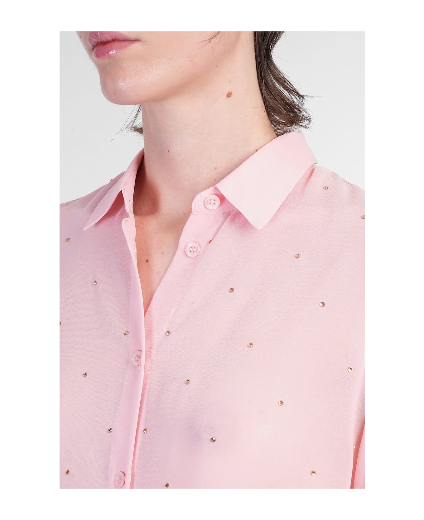 MC2 Saint Barth Brigitte Shirt In Rose-pink Polyester - rose-pink