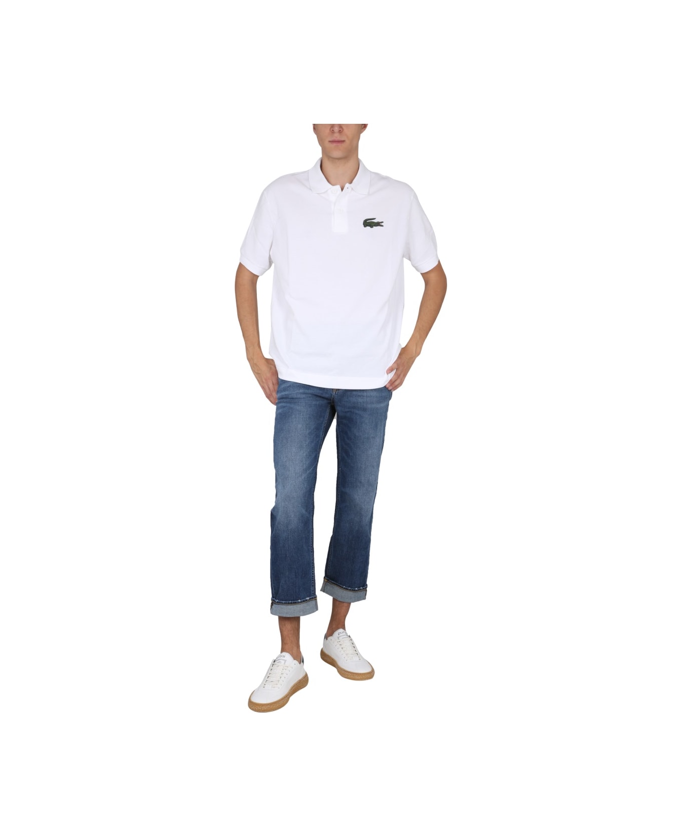 Lacoste Loose Fit Polo. - White