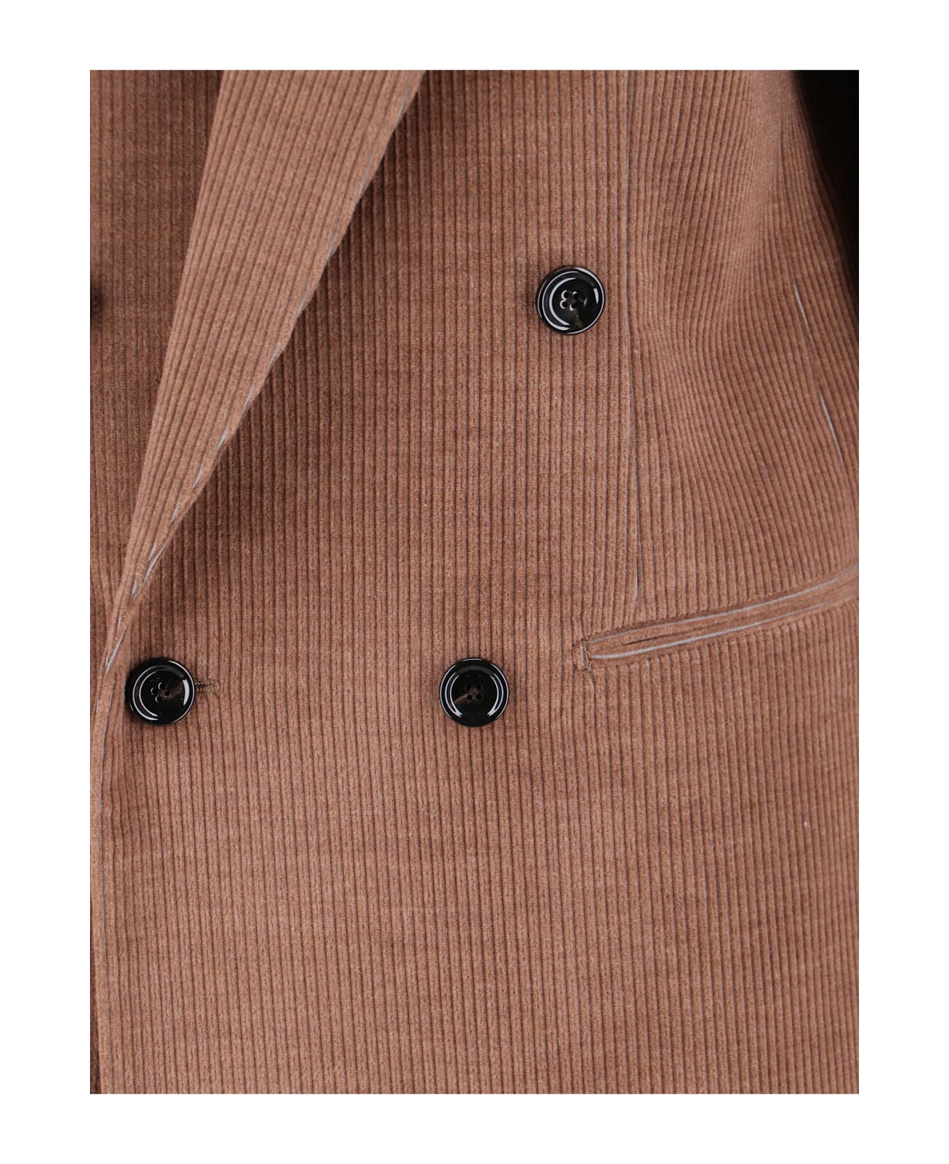 Lardini Double-breasted Velvet Blazer - Brown