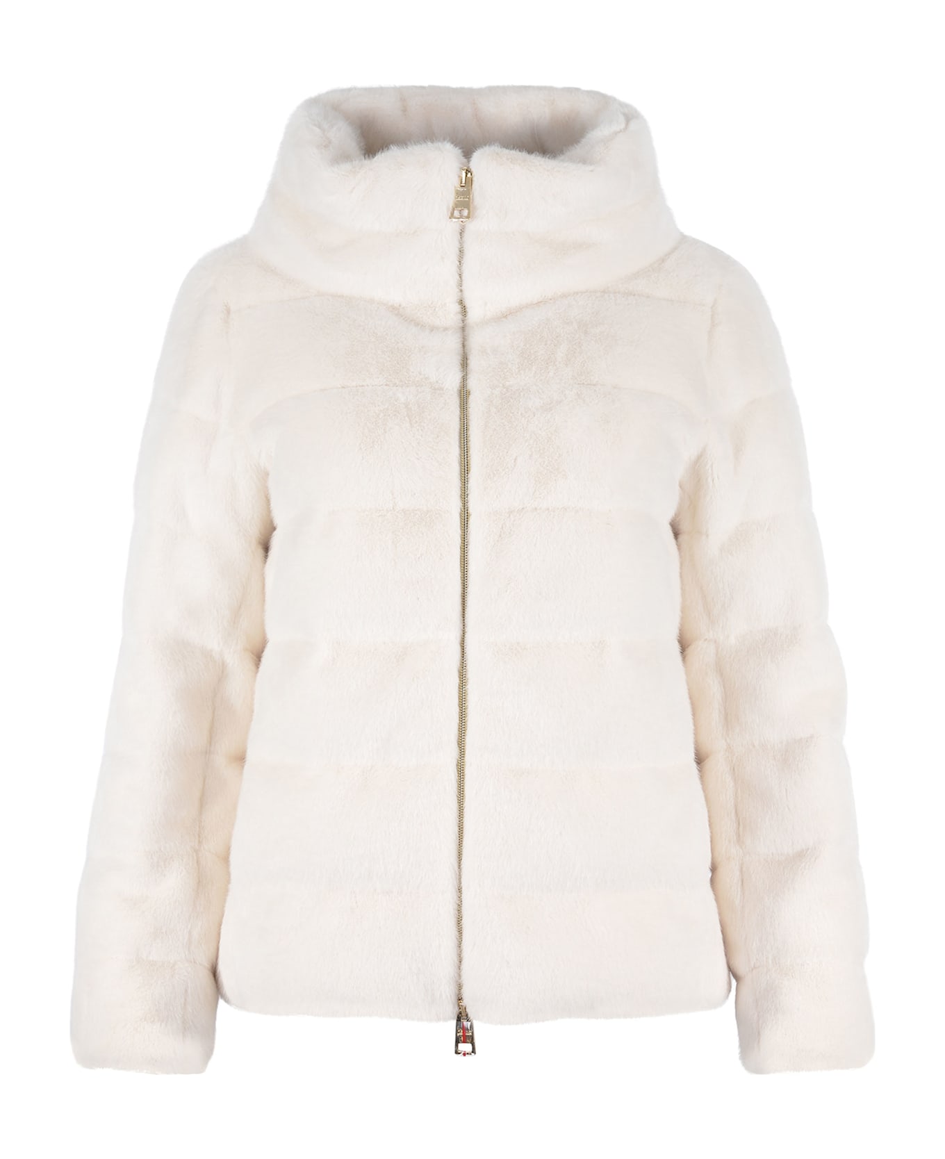 Herno Down Jacket Herno Made Of Faux Fur - White