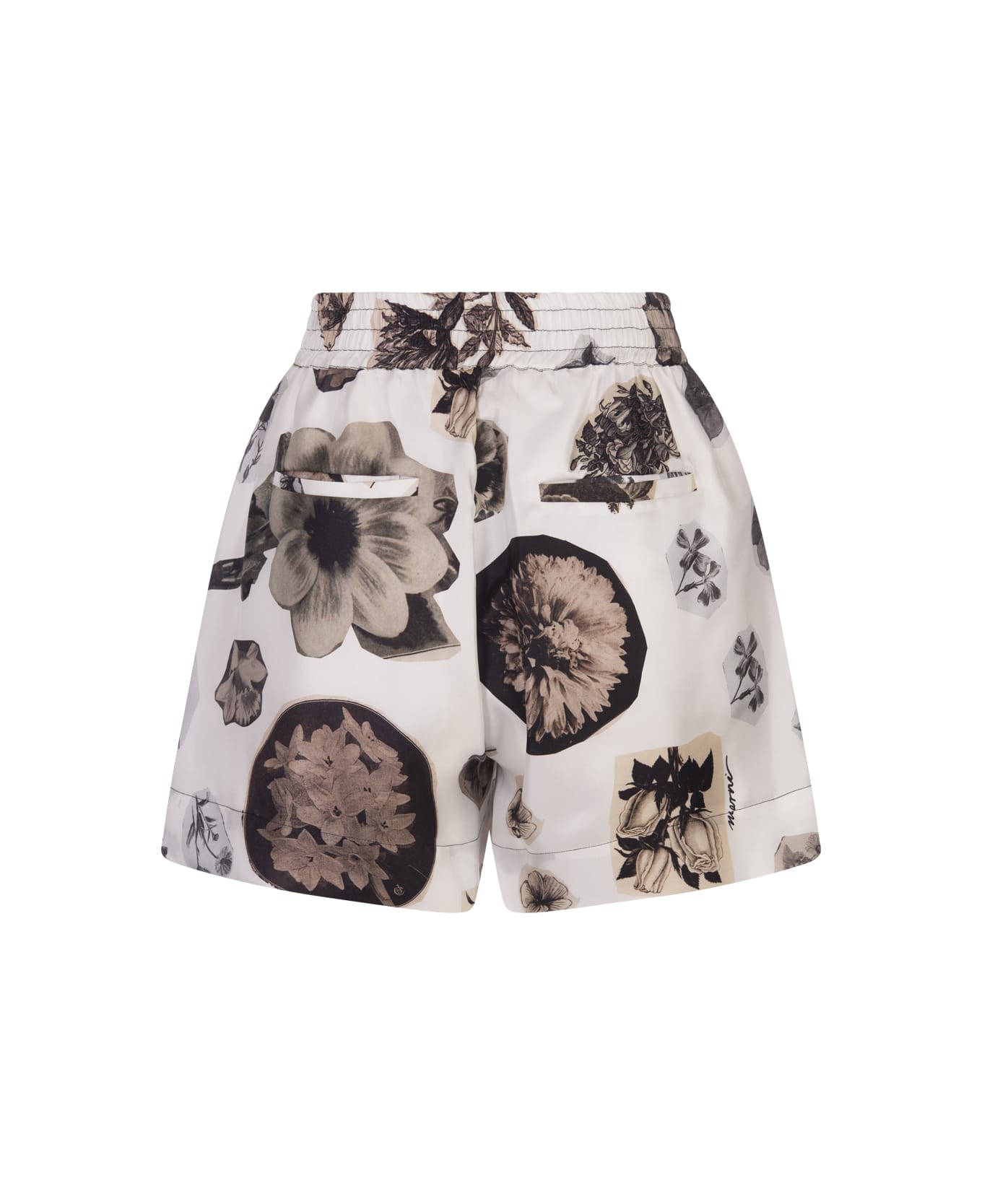 Marni Shorts With Nocturnal Print - White