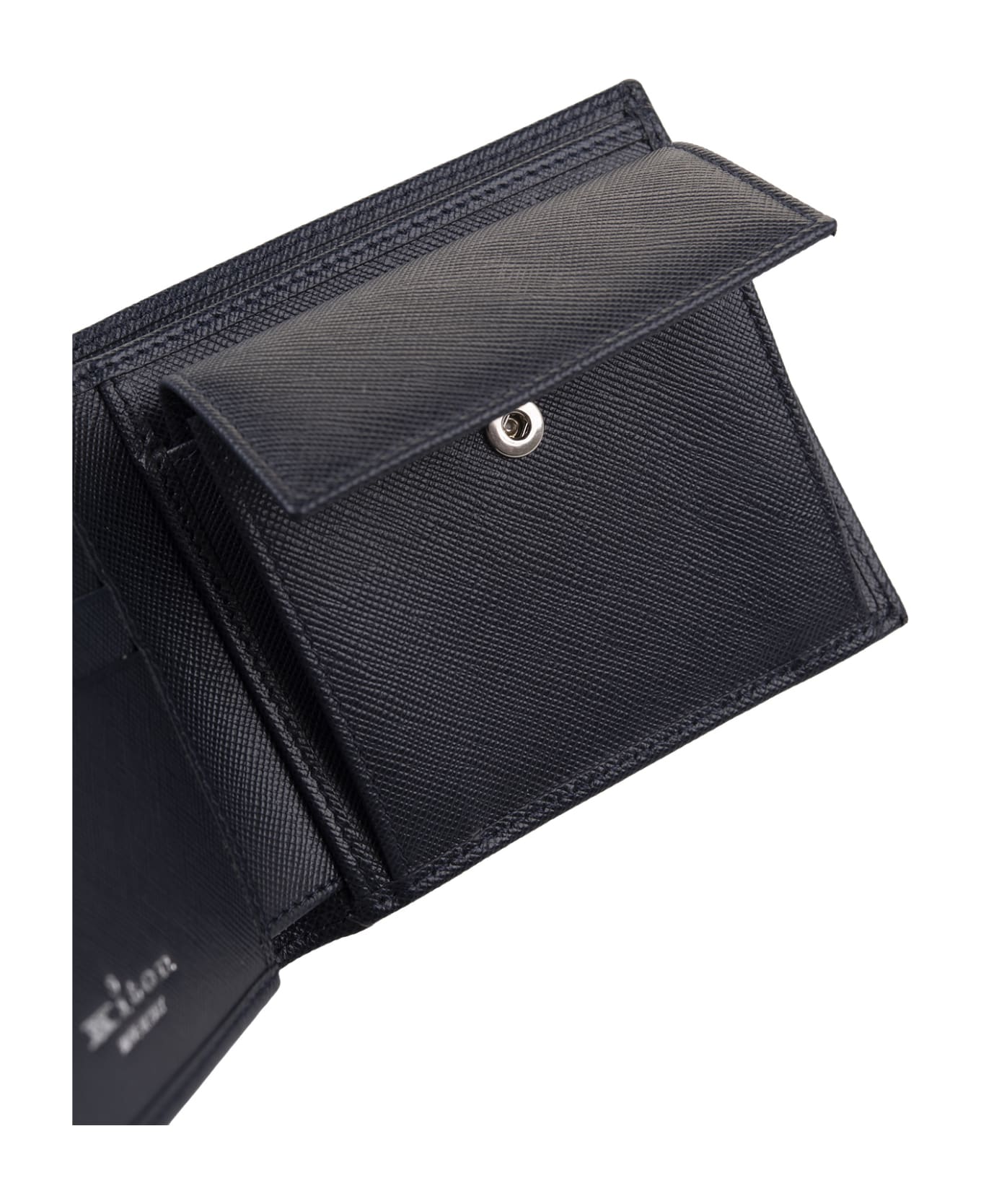 Kiton Blue Leather Wallet With Logo - Blue 財布