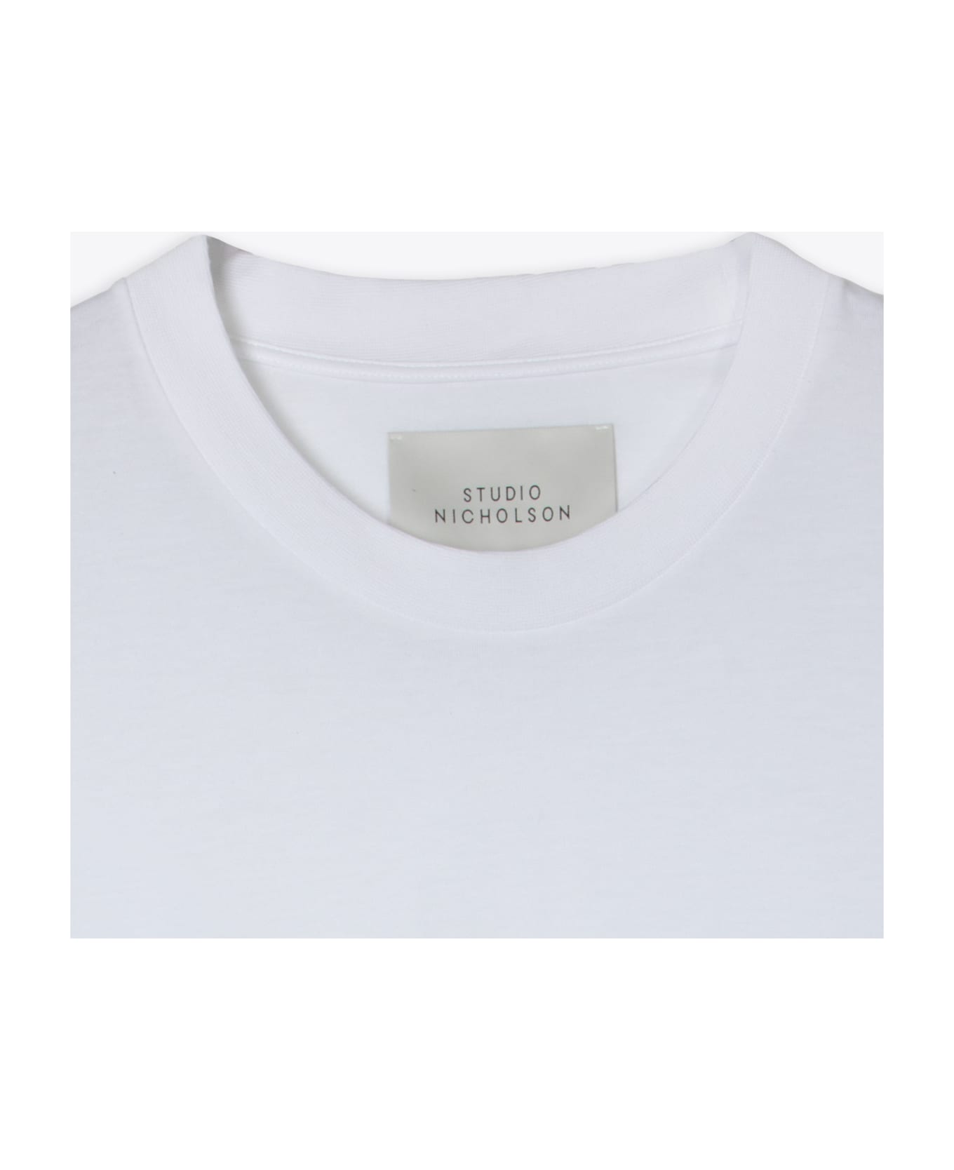 Studio Nicholson Jersey - Branded Easy Fit Ss T-shirt White relaxed fit t-shirt - Piu - Bianco