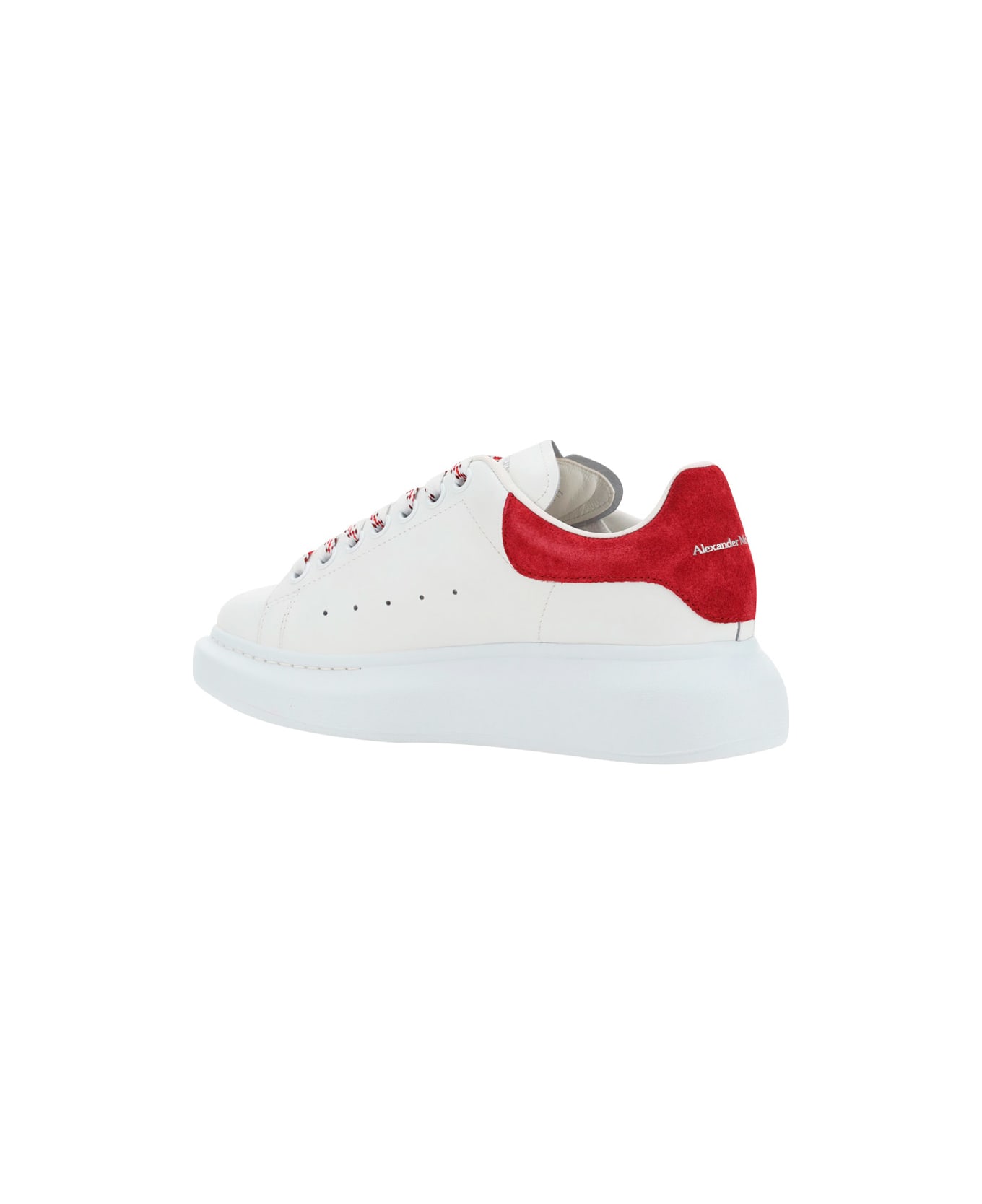 Alexander McQueen Oversized Sneakers In Calfskin - White/cherry