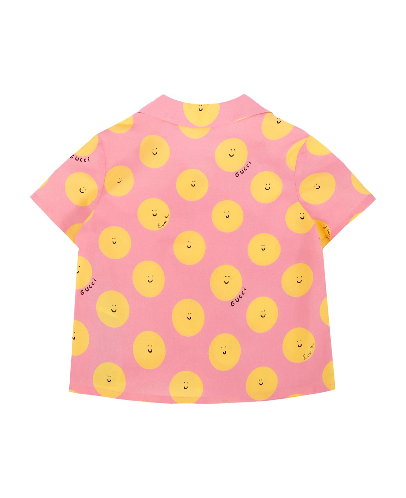 Gucci Pink Shirt For Baby Girl With Sun - Pink