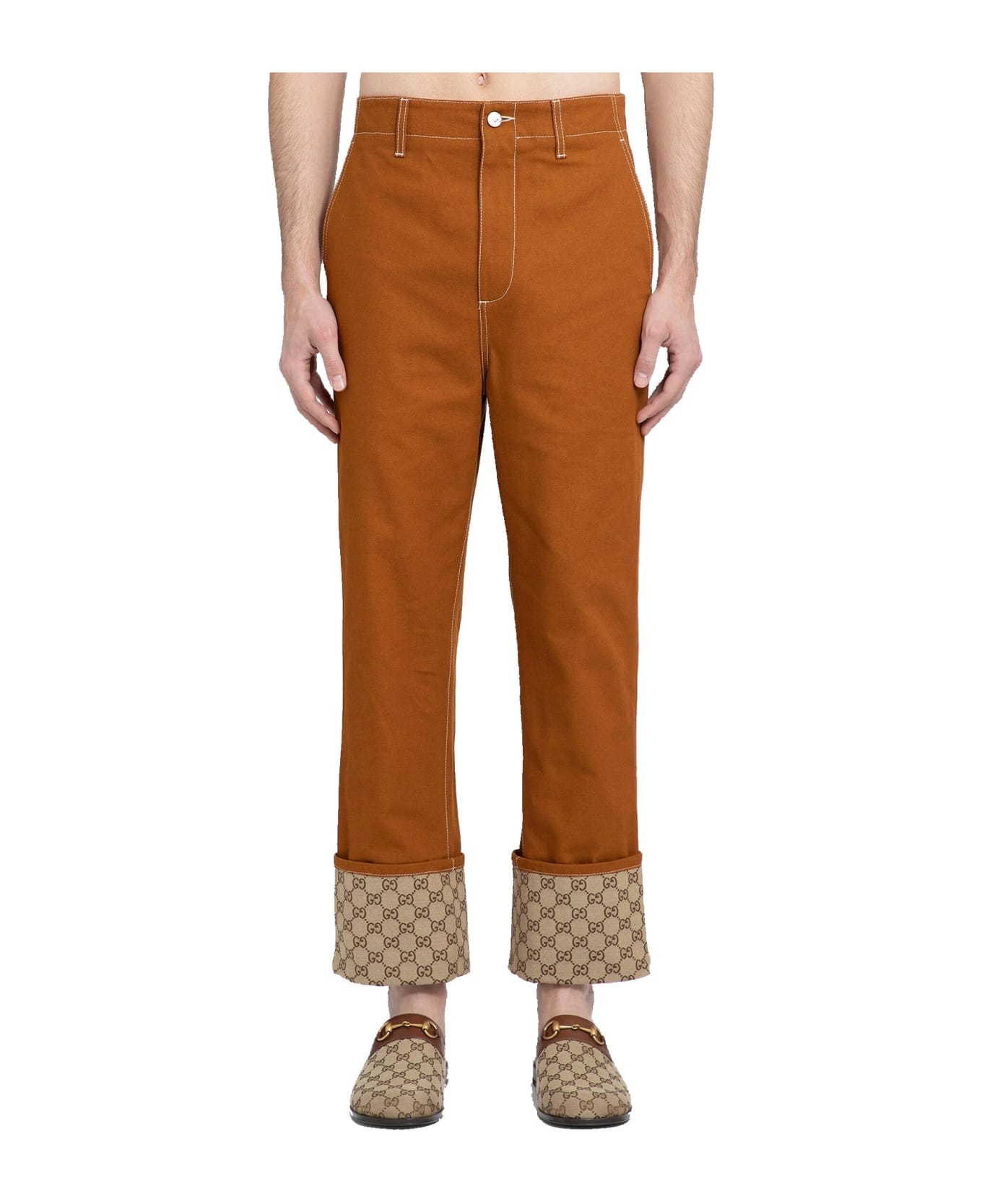 Gucci Gg Cotton Pants - Brown