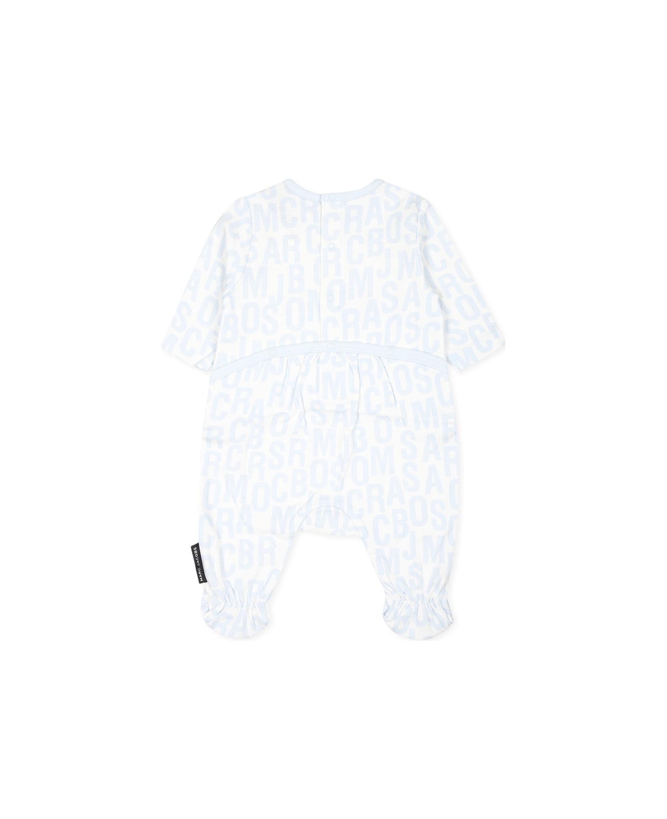 Little Marc Jacobs Light Blue Babygrow Set For Baby Boy With Logo - Light Blue