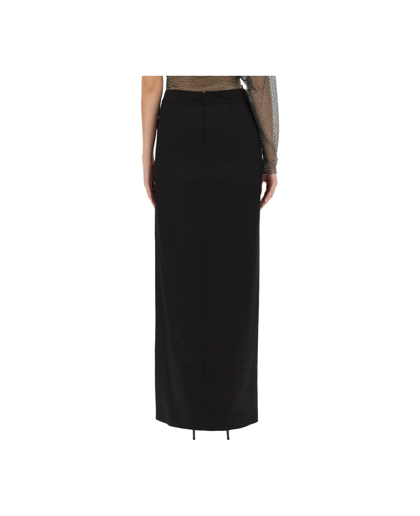 Genny Skirt With Slit - BLACK