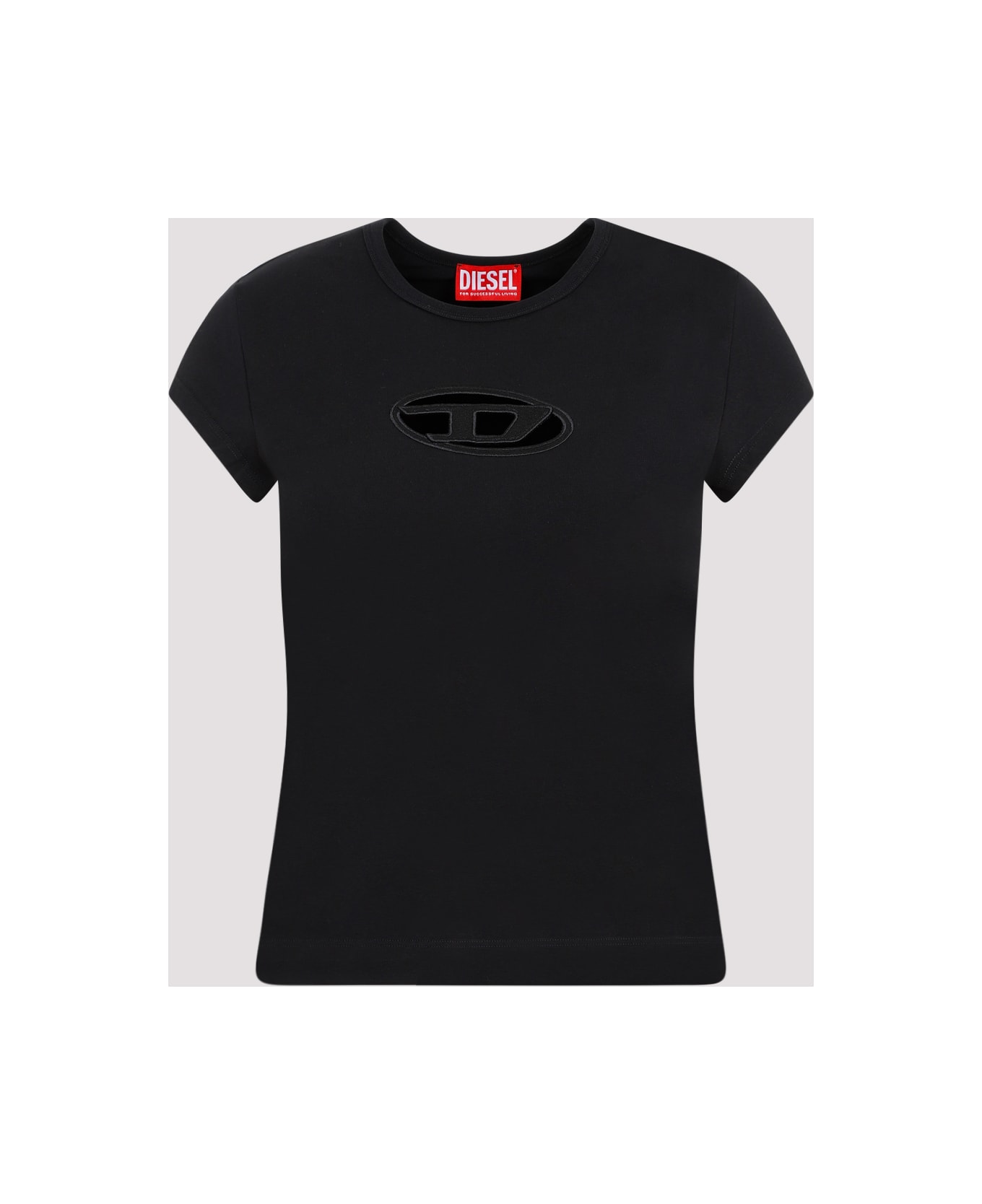 Diesel T-angie Cotton Crew-neck T-shirt - Black