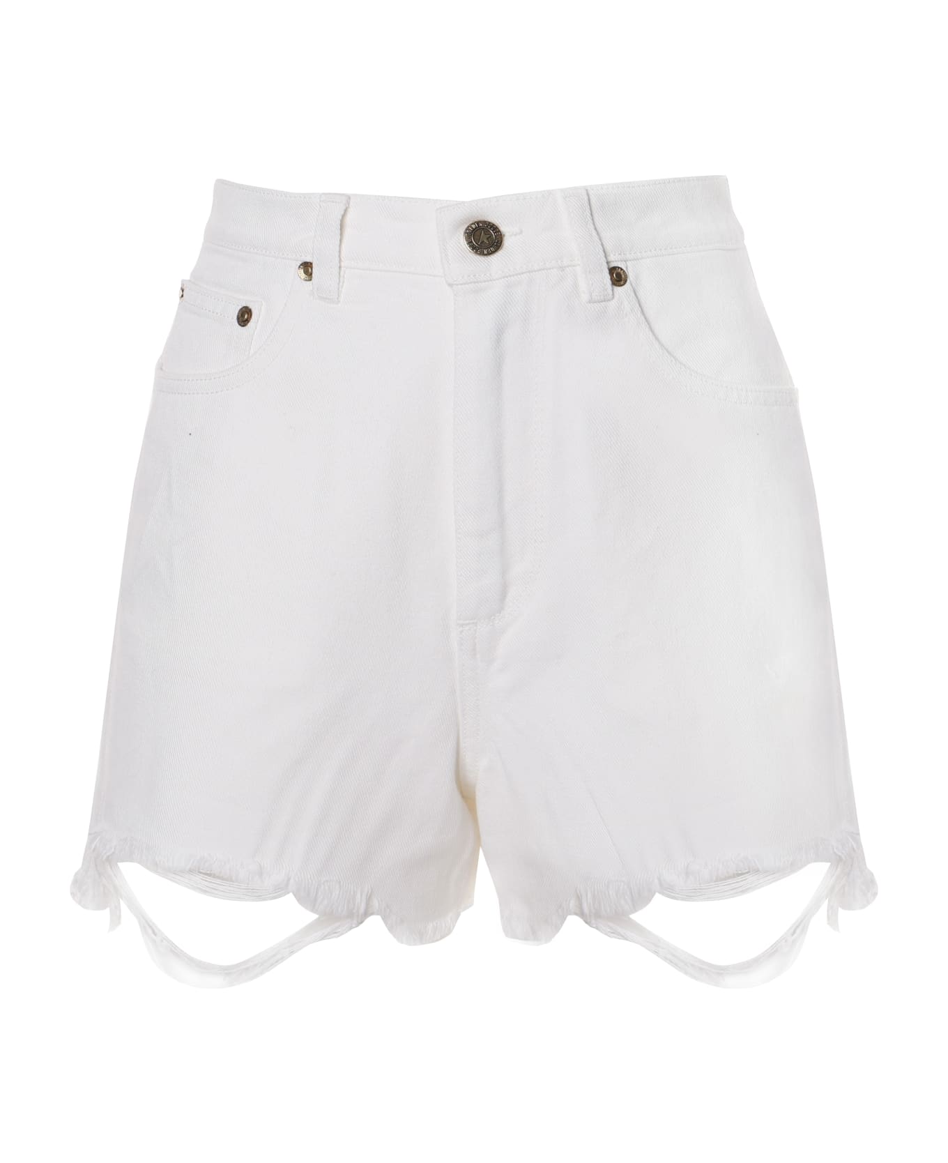 Golden Goose Shorts With Rips - Offwhite