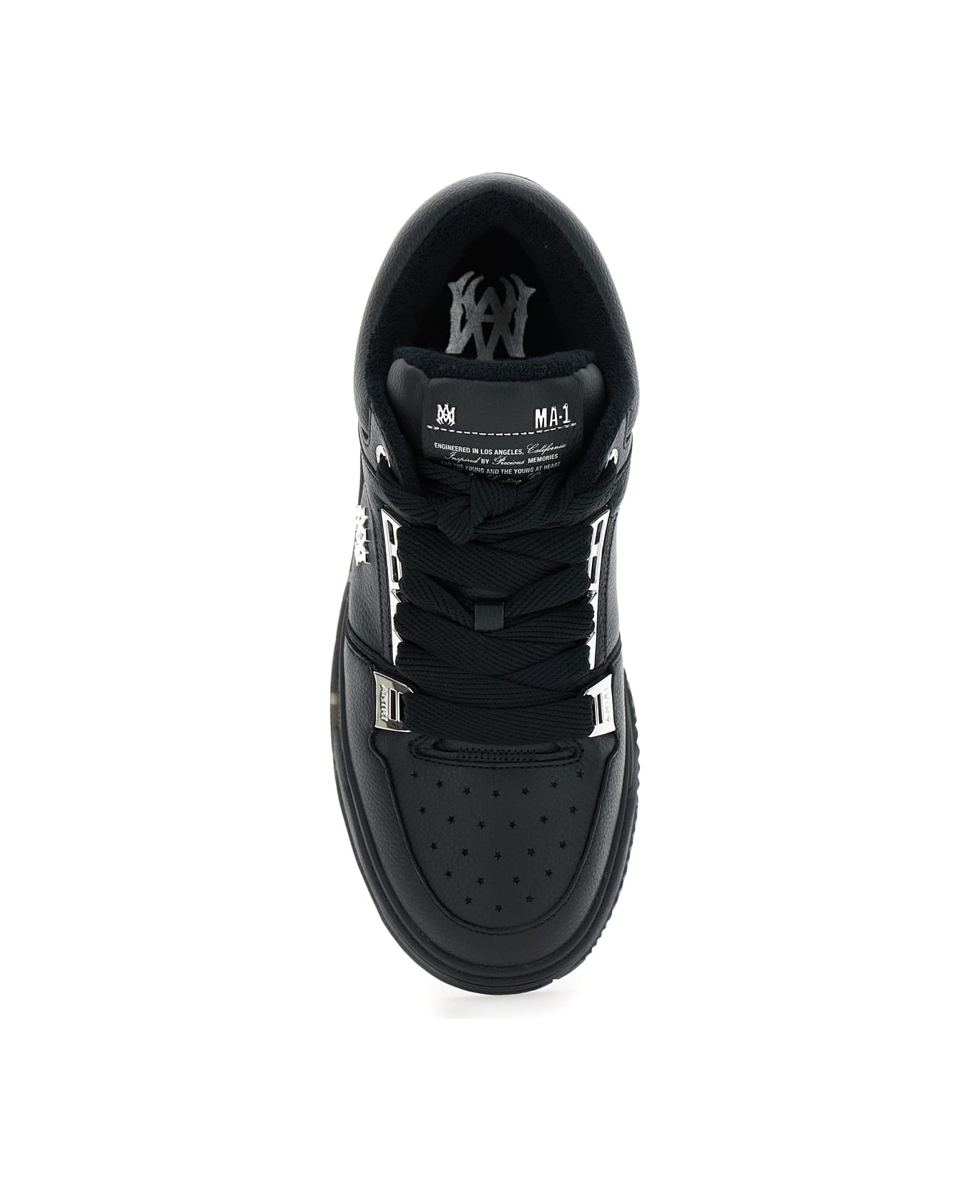 AMIRI Black Sneakers With Logo Patch On The Side And Logo Lettering On The Rear In Leather Man - Black
