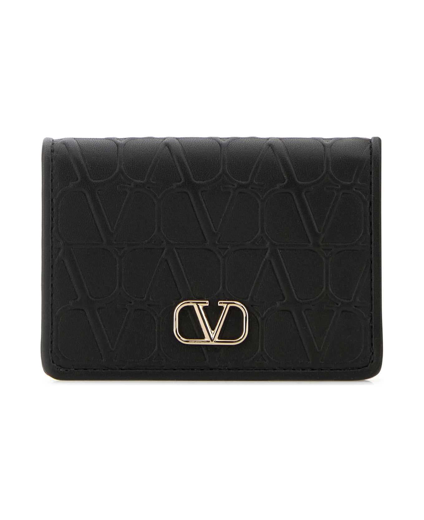 Valentino Garavani Black Leather Wallet - NERO