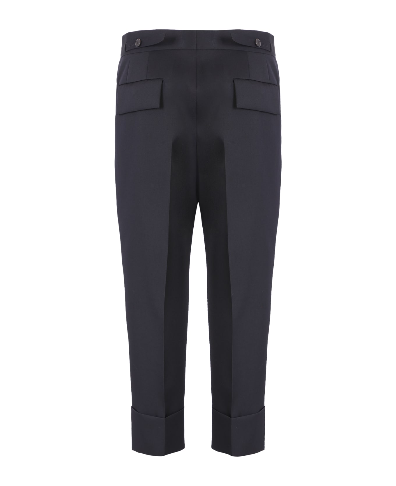 Sapio Pleat Cropped Trousers - Black