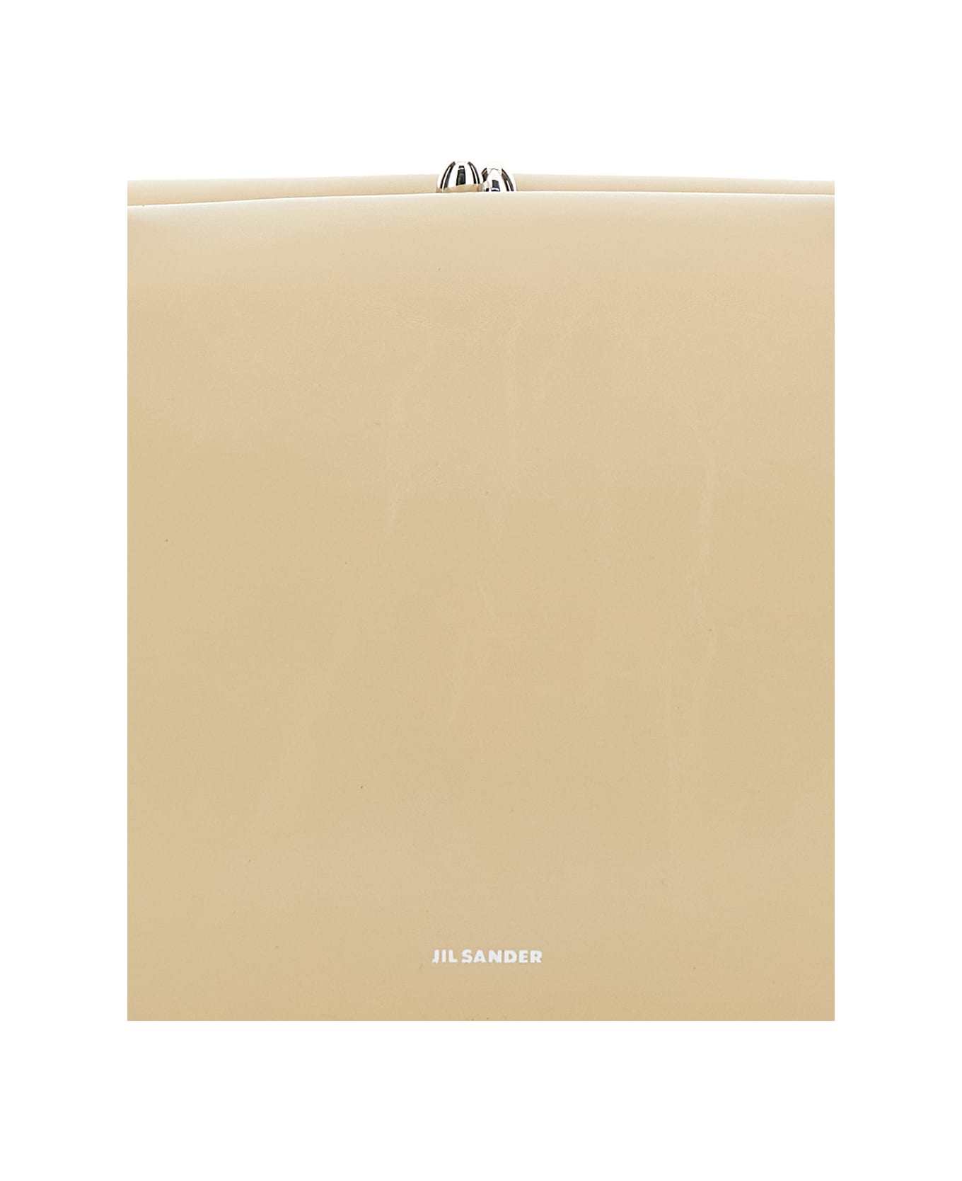 Jil Sander 
goji Pillow
 Beige Shoulder Bag With Clasp Closure And Logo Lettering On The Front In Leather Woman - Beige