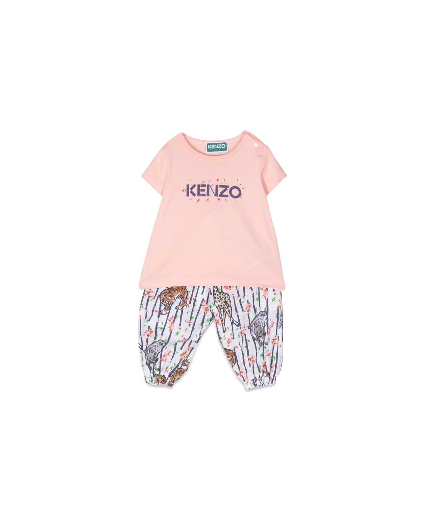 Kenzo Mc T-shirt And Fancy Pants Set - PINK