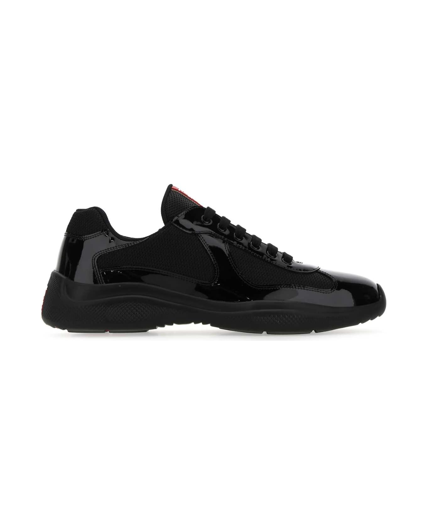 Prada Black Fabric And Leather America S Cup Sneakers - NERO