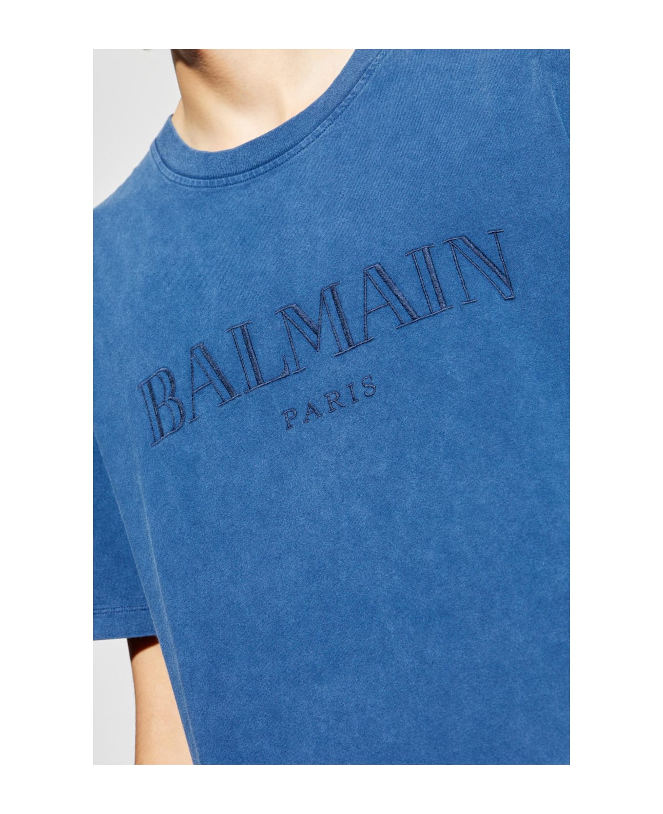 Balmain T-shirt With Logo - Sos Bleu Bleu