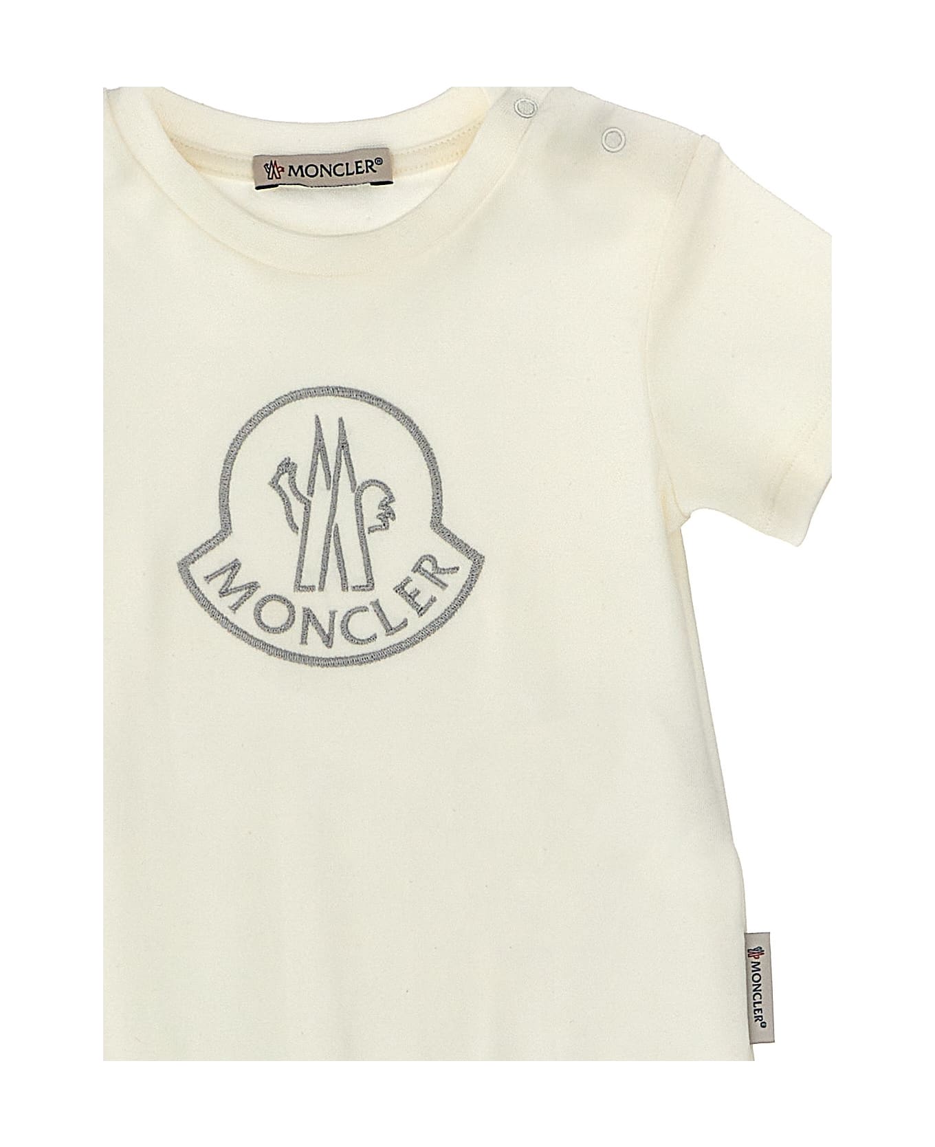 Moncler Logo Embroidery Bodysuit - White