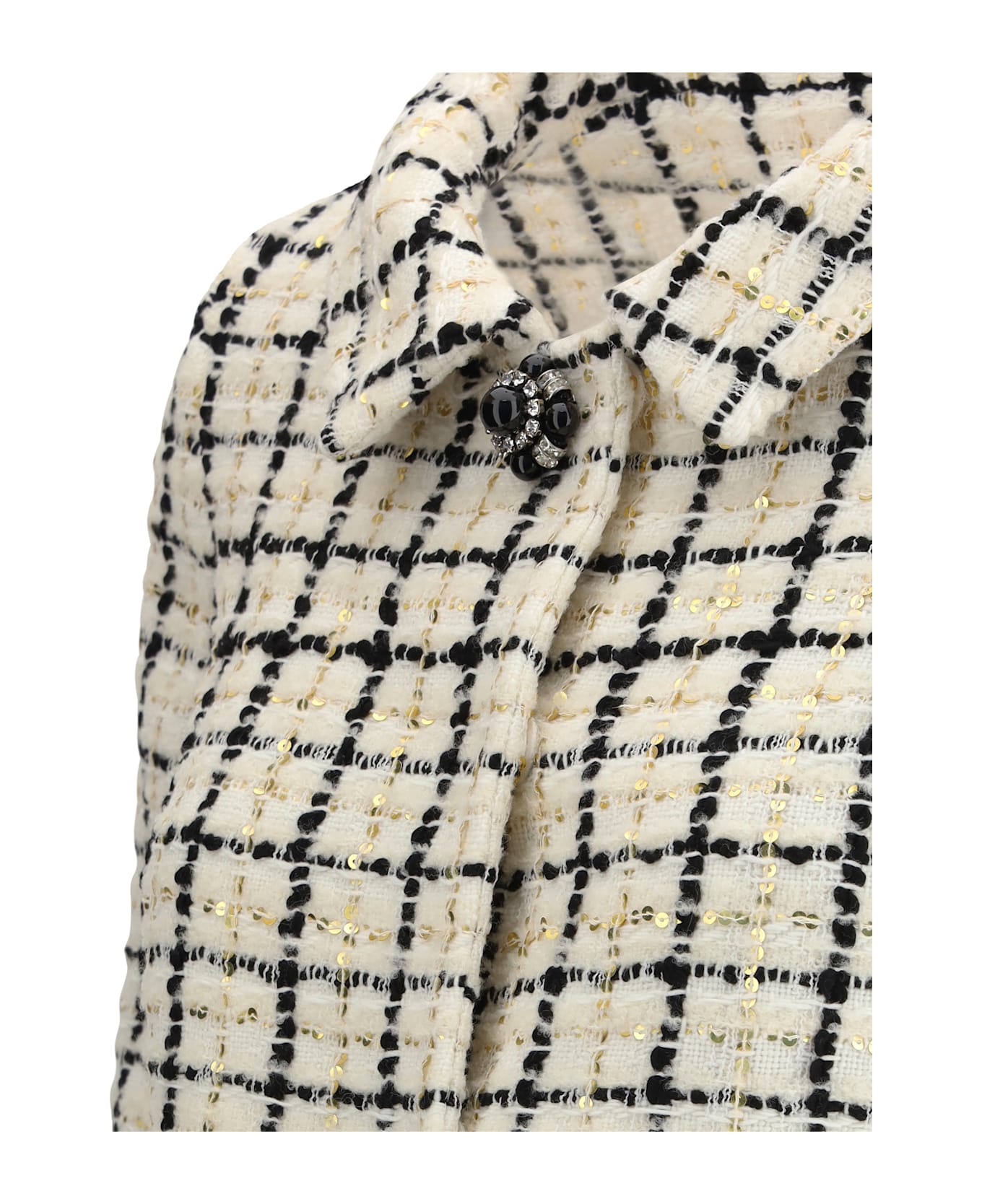Valentino Sequined Tweed Jacket - Avorio/nero/oro