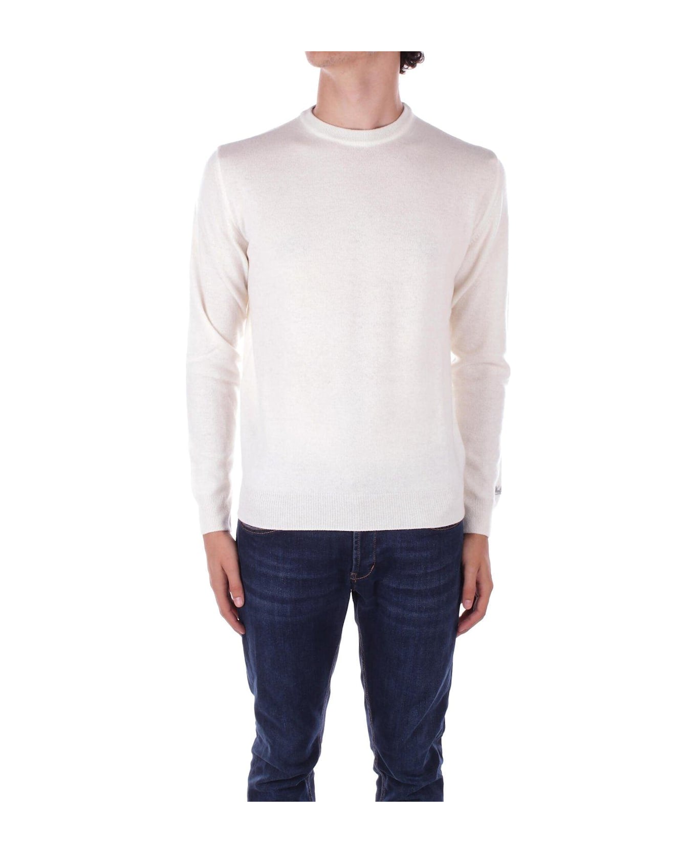 Woolrich Logo Embroidered Crewneck Jumper - Milky Cream