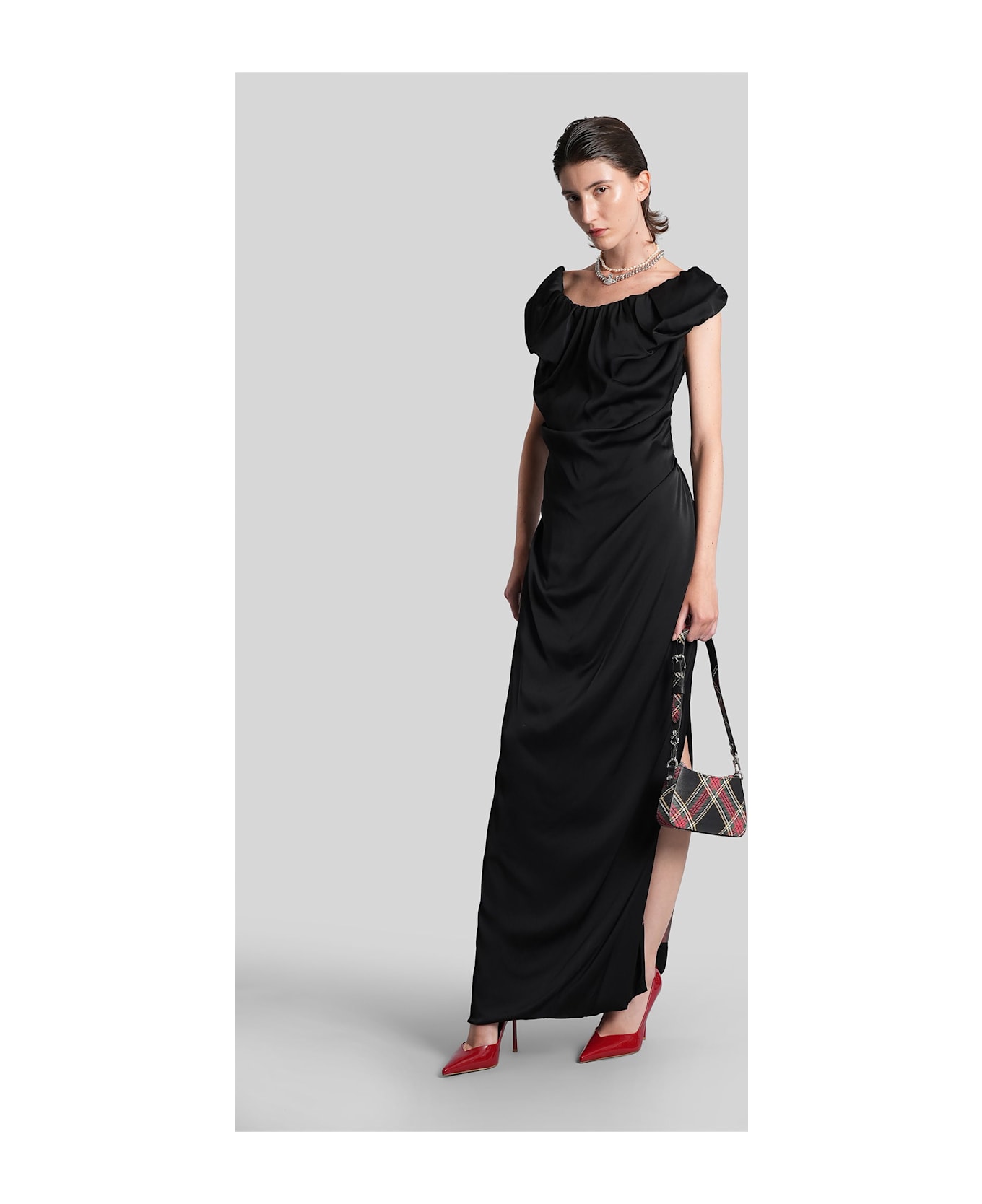Vivienne Westwood Long Ginnie Long Dress In Black Viscose - black