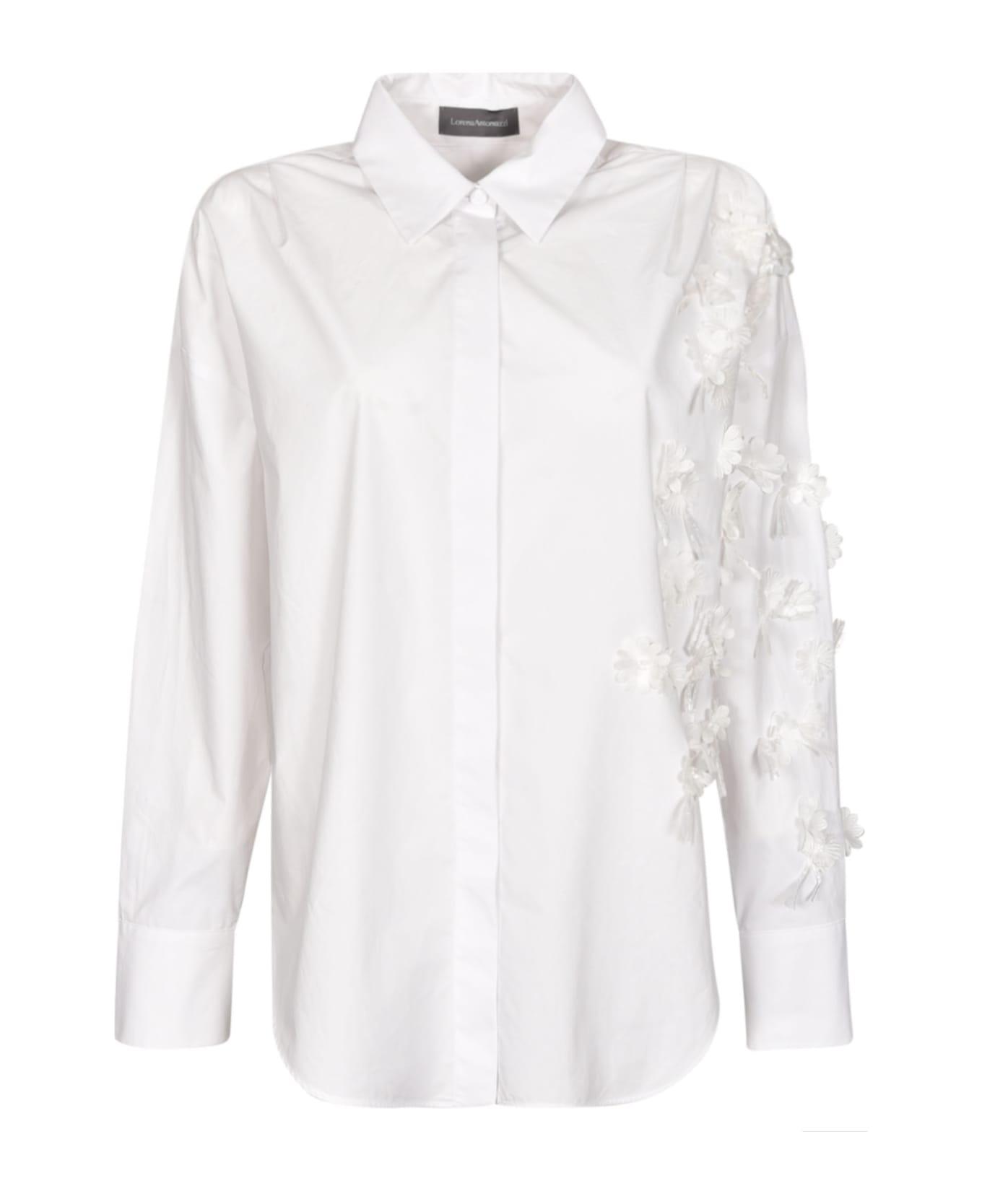 Lorena Antoniazzi Ruffle Long-sleeved Shirt - White シャツ
