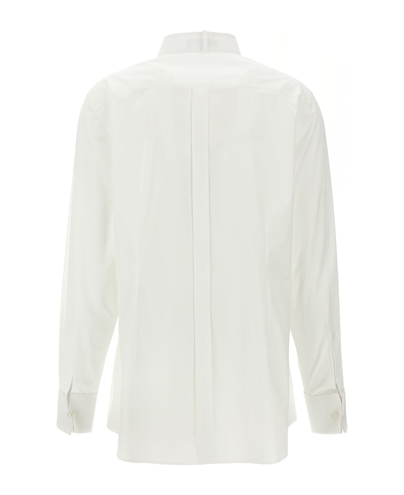 Dolce & Gabbana Piquet Plastron Shirt - White