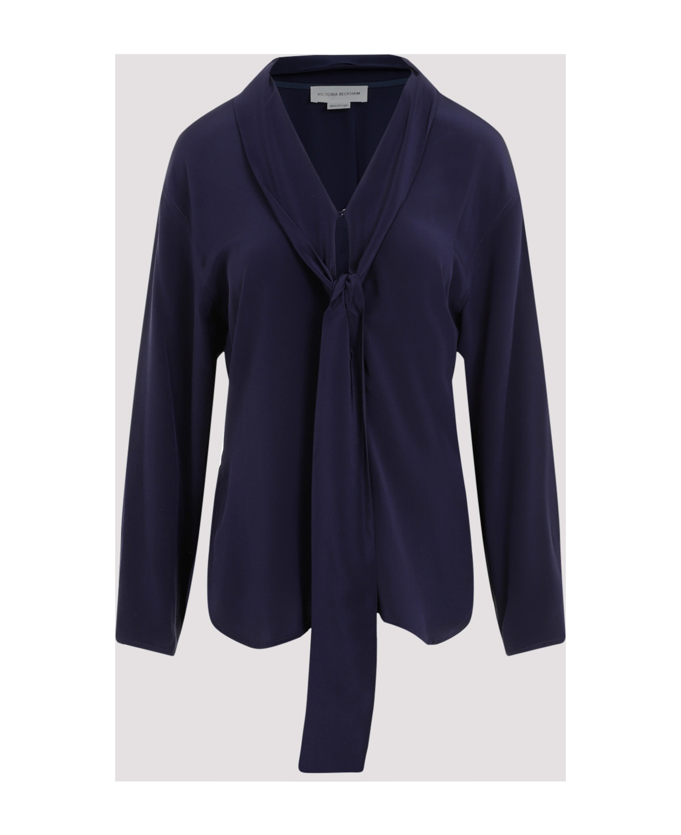 Victoria Beckham V-neck Scarf Blouse - Ink Blue