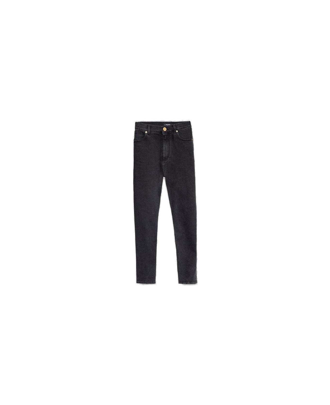Balmain Slim-fit Cropped Jeans - Nero