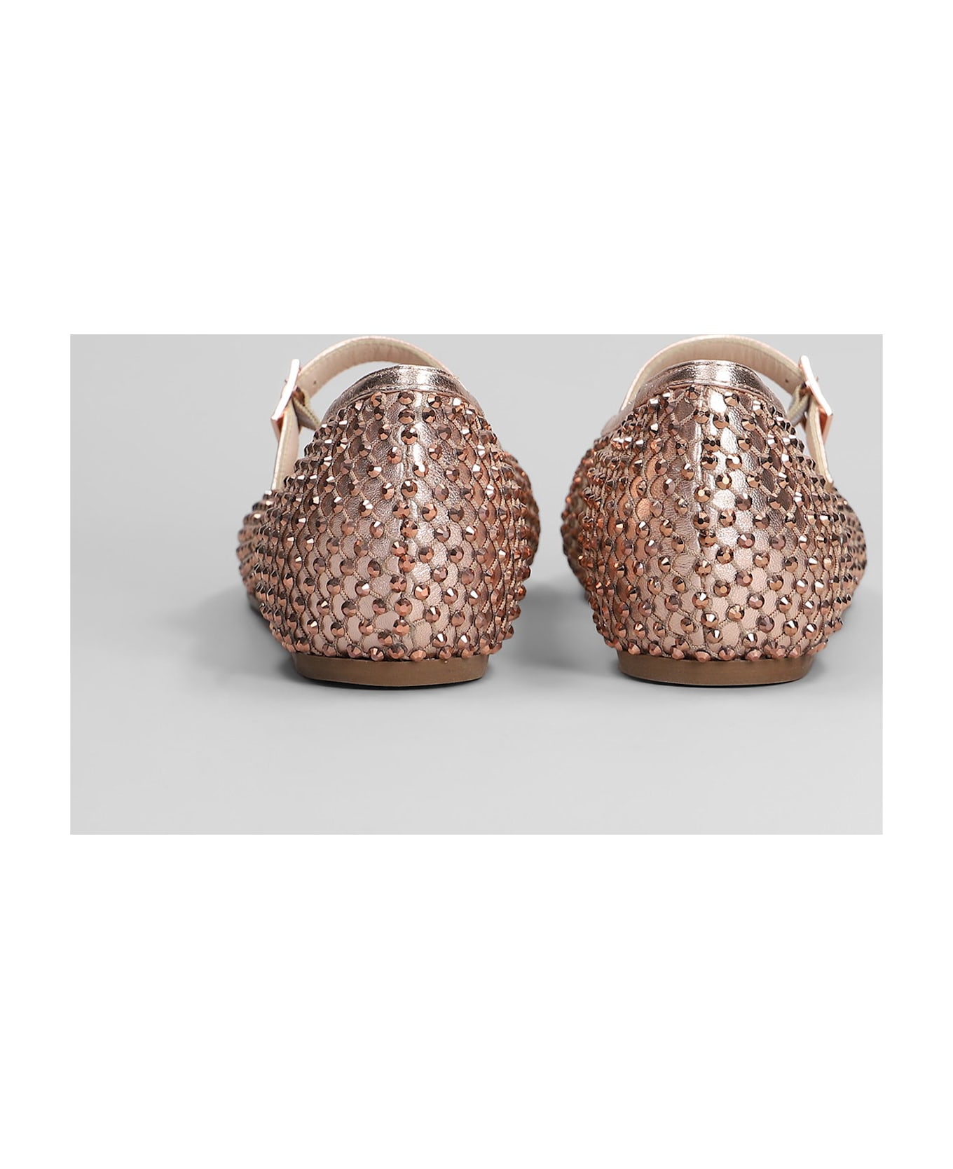 Le Silla Gilda Ballet Flats In Copper Leather - copper