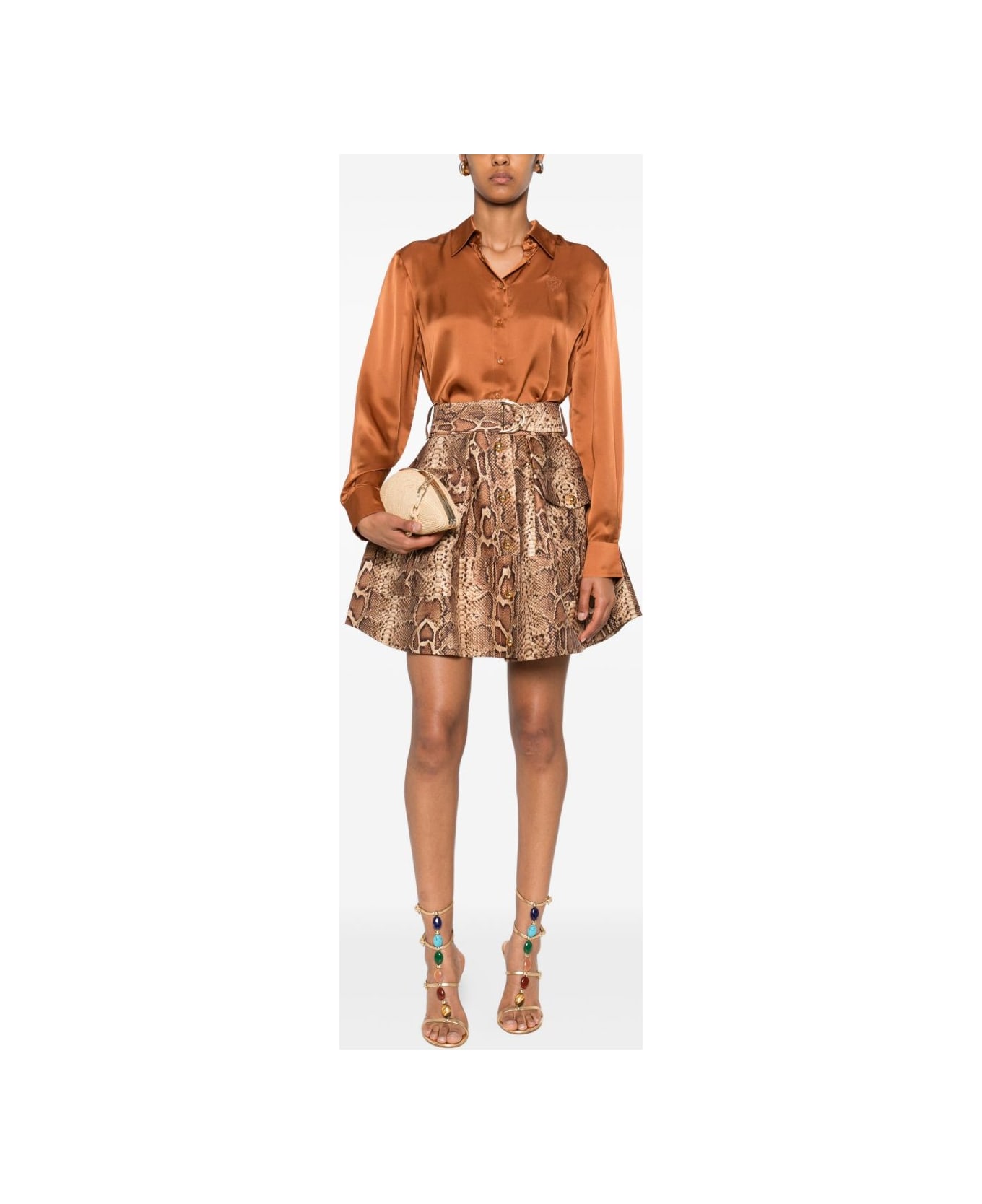 Zimmermann Satin Silk Shirt - Brown