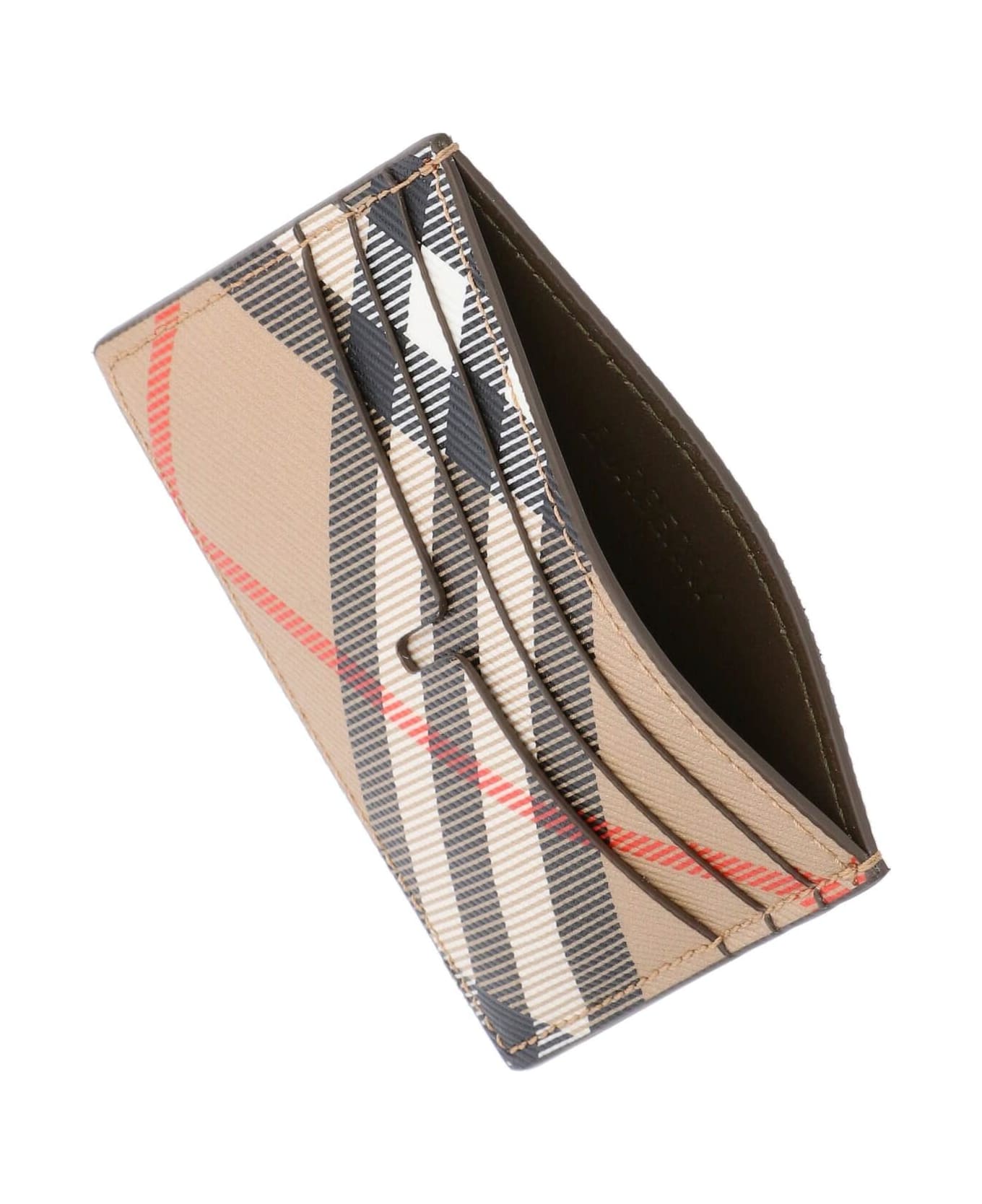 Burberry Vertical Card Holder 'check' - NEUTRALS 財布