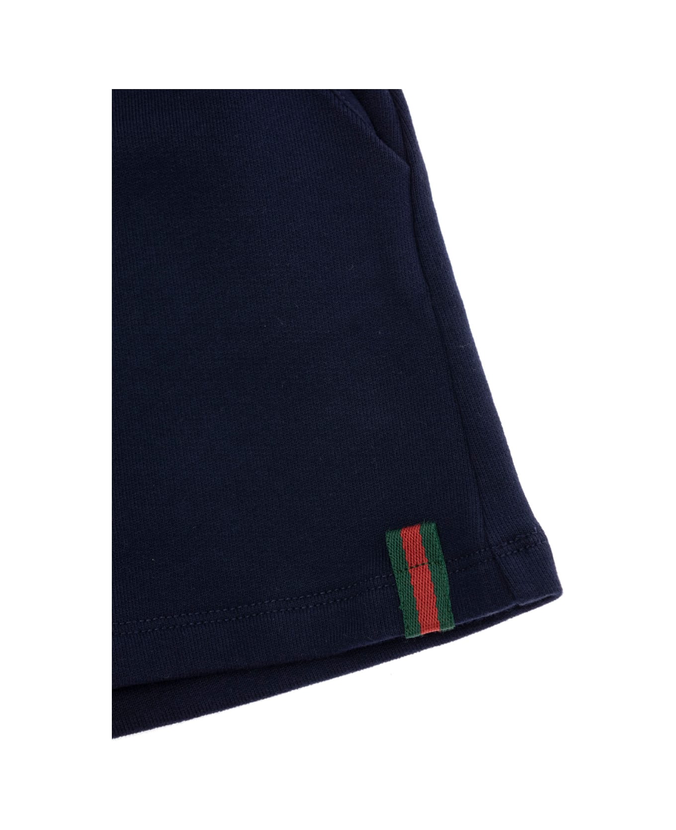Gucci Blue Mini Skirt With Web Detail On Hem In Cotton Girls - Blu