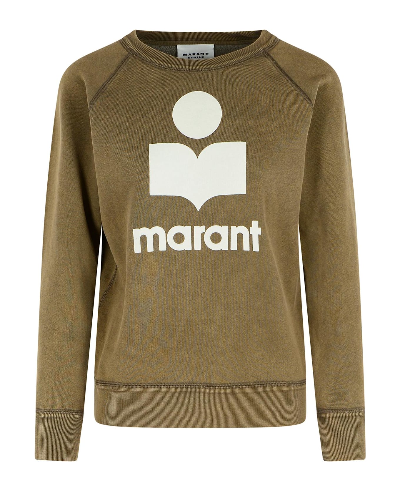 Marant Étoile Brown Cotton Blend Sweatshirt - DARK BRONZE/ECRU