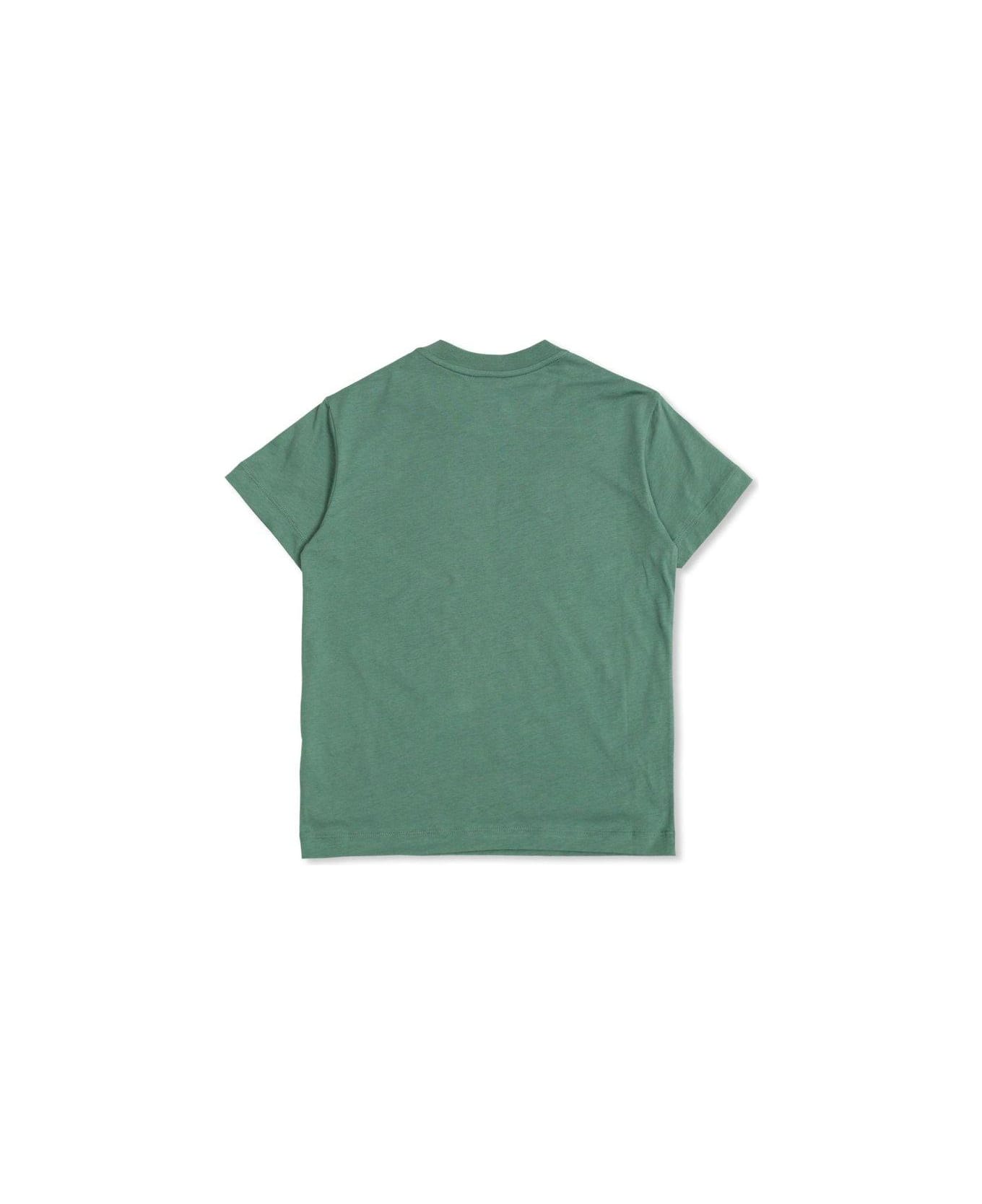 Fendi Logo Embroidered Crewneck T-shirt - Verde