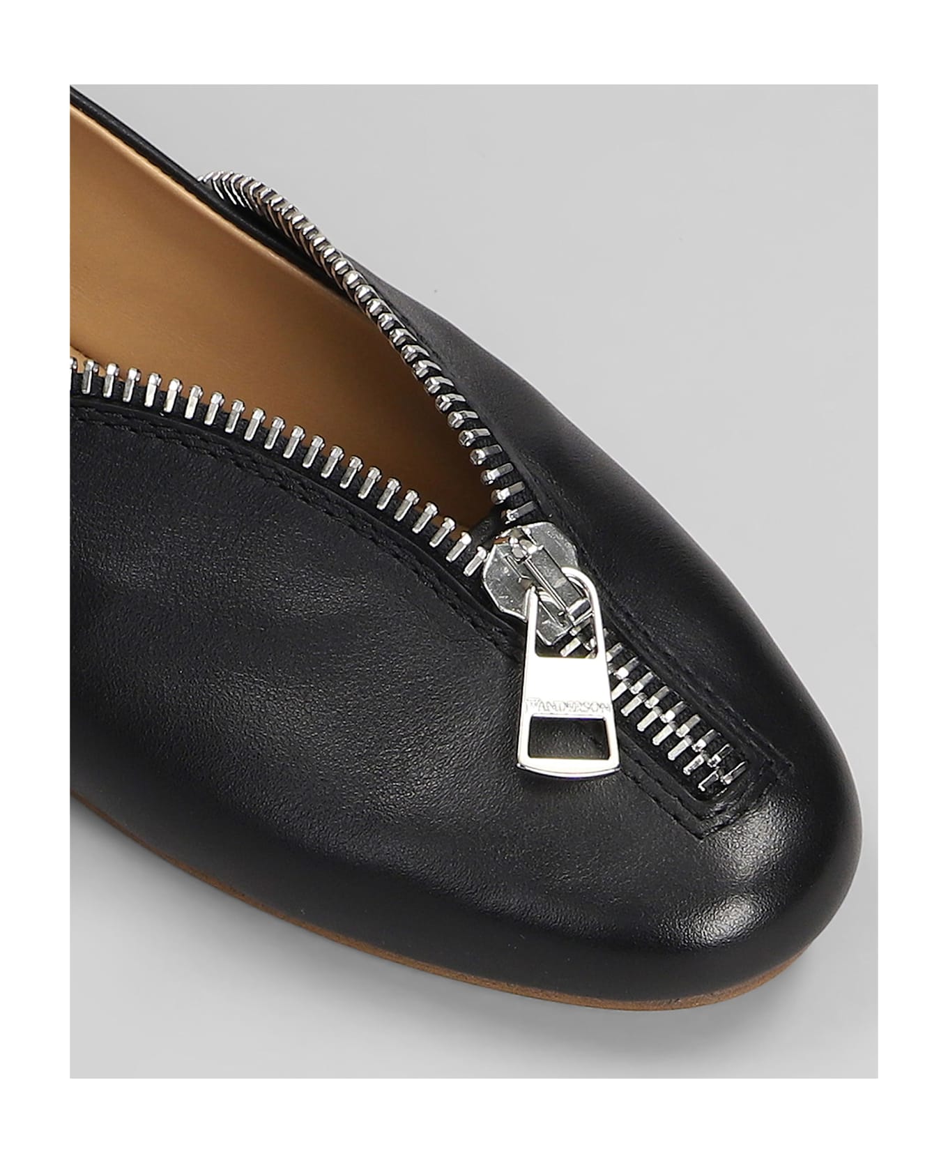 J.W. Anderson Biker Ballerina Ballet Flats In Black Leather - black