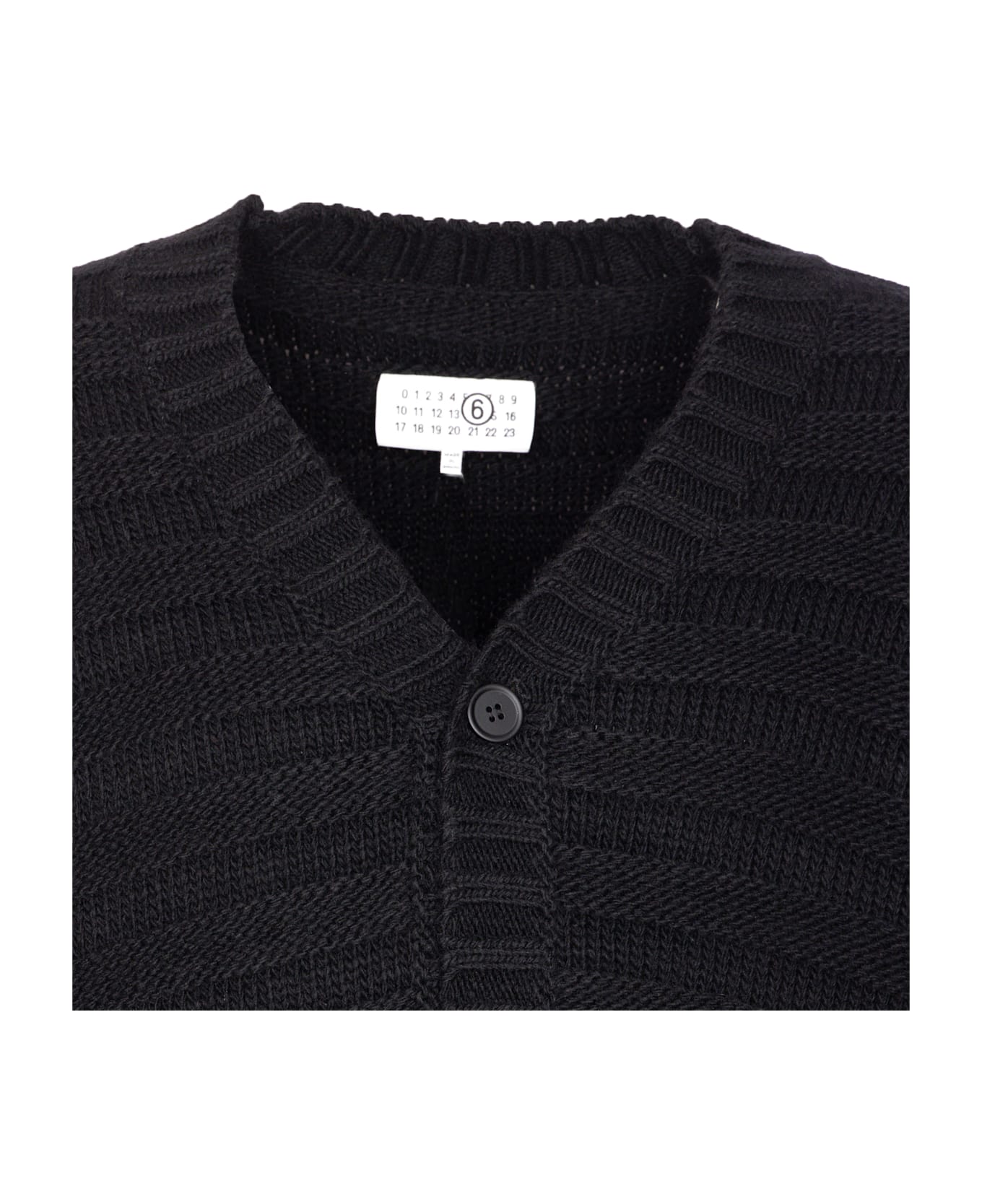 MM6 Maison Margiela Wool Cardigan - Black