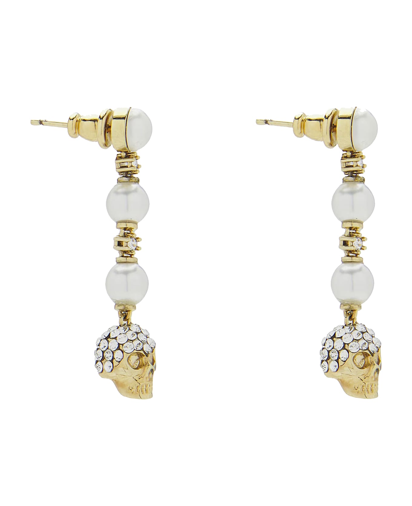 Alexander McQueen Skull And Pearl Earrings