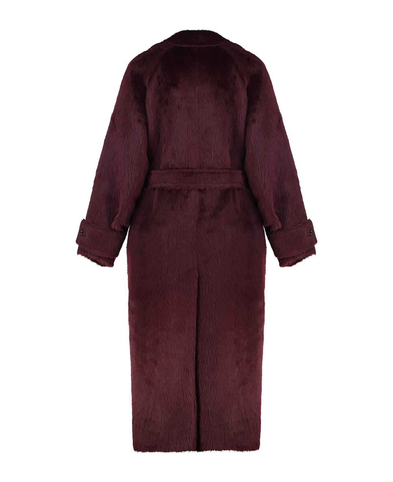 Max Mara Long Coat In Alpaca And Wool - Red-purple or grape