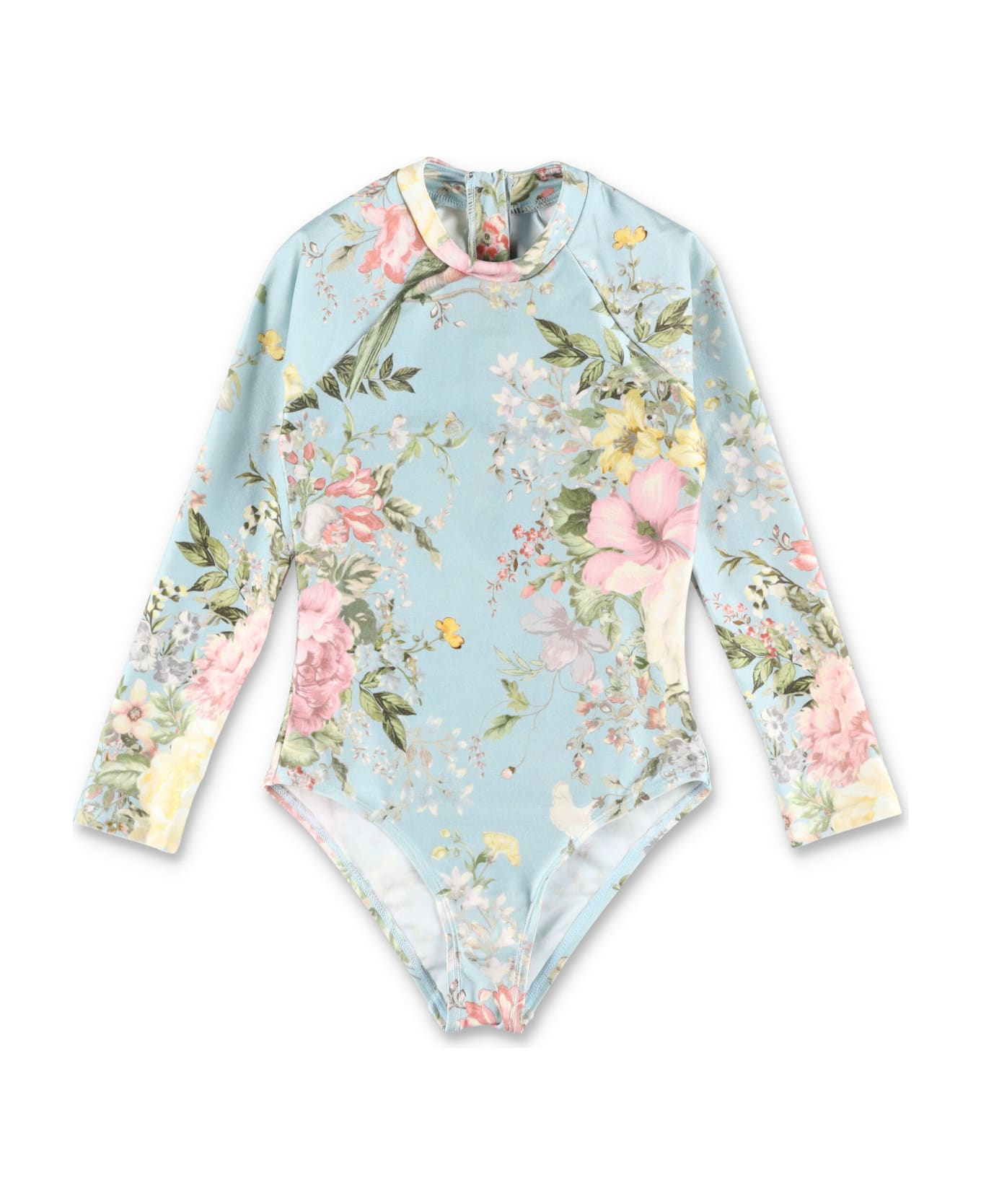 Zimmermann Kid - Waverly L/s One Piece - LIGHT BLUE FLORAL