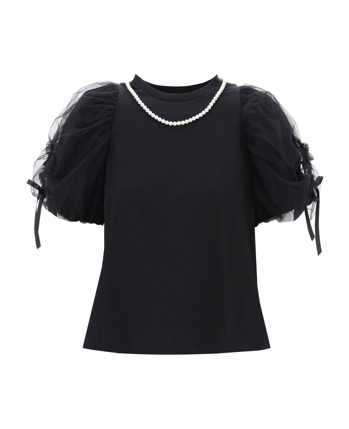 Simone Rocha Puff Sleeves T-shirt - BLACK PEARL (Black)