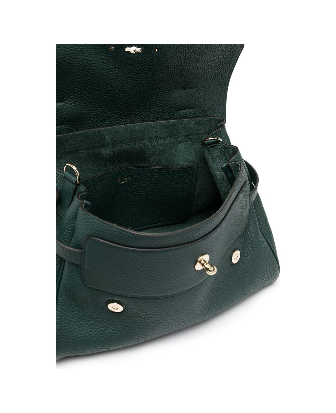 Mulberry Woman's Alexa Heavy Green Leather Handbag - Green トートバッグ